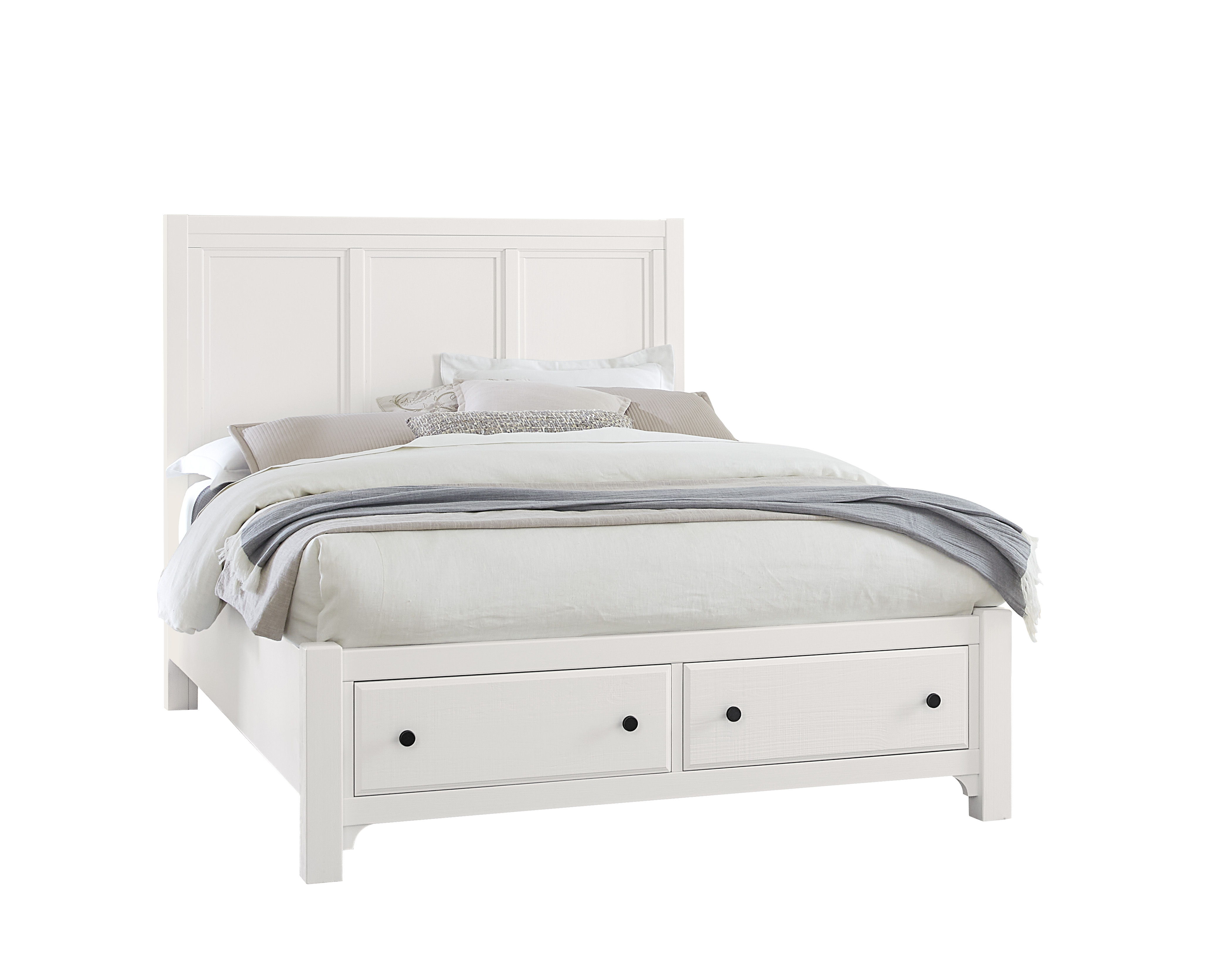 Cool Farmhouse - King Panel Footboard Storage Bed - Soft White