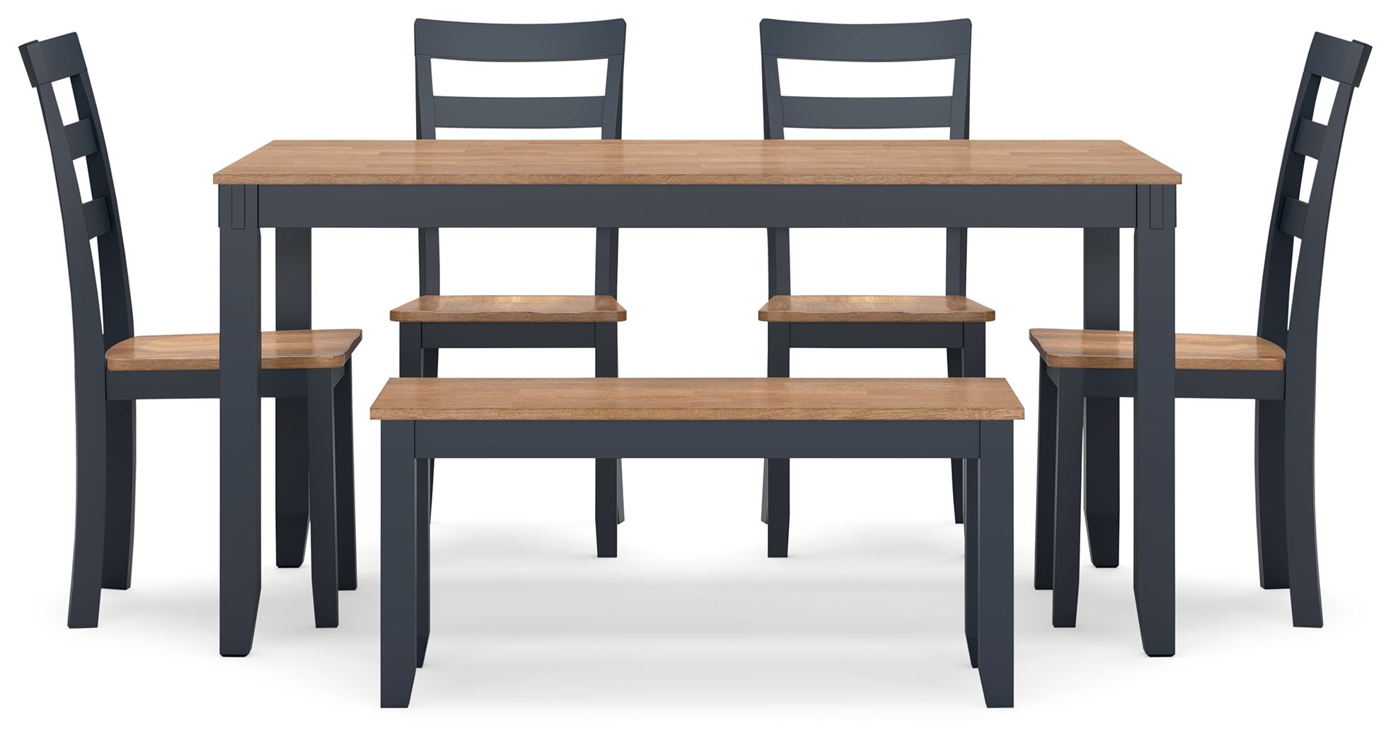 Ashley Furniture Gesthaven - Dining Room Table Set (Set of 6) - Natural / Blue - Image 3
