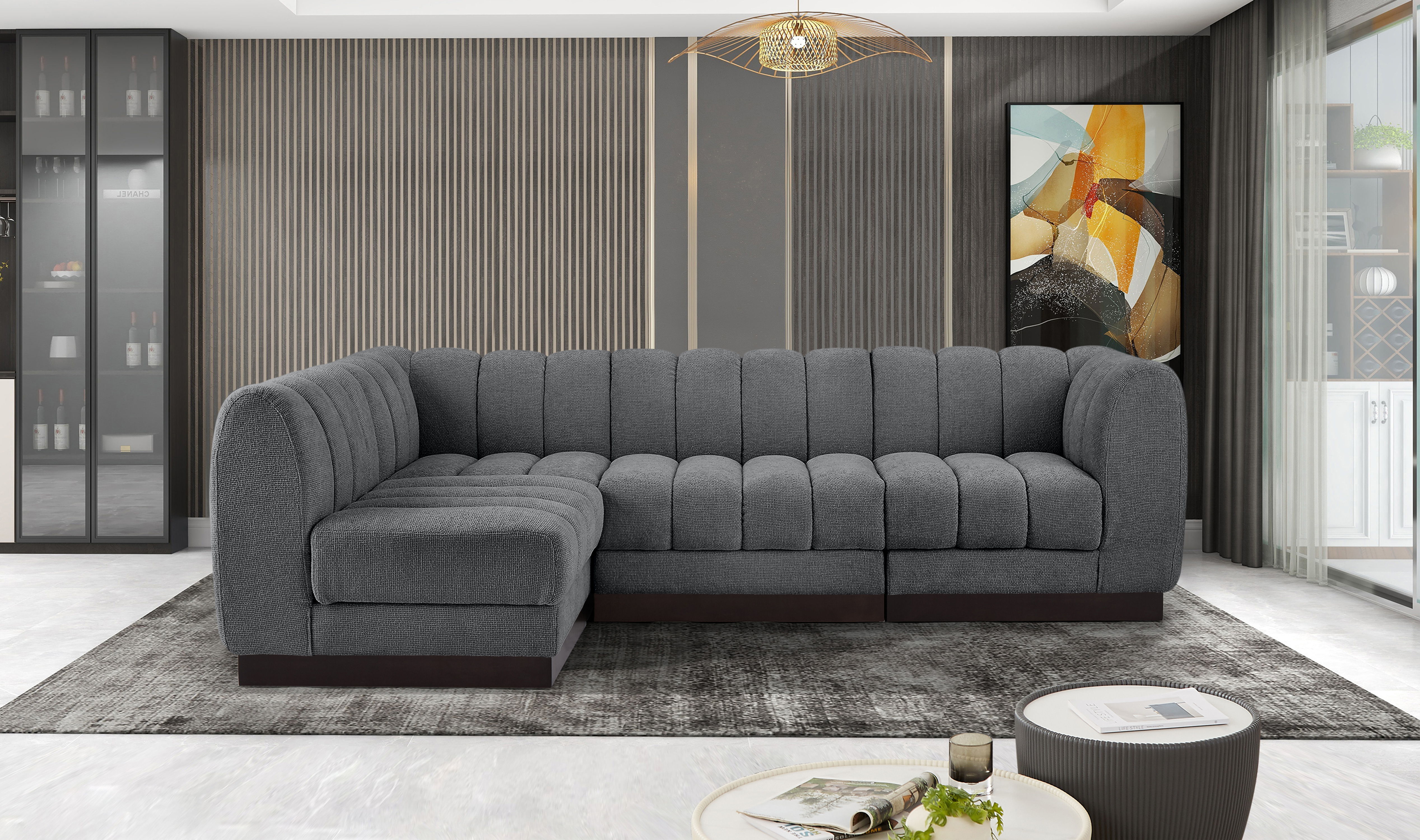 Quinn - 4 Piece Modular Sectional - Gray