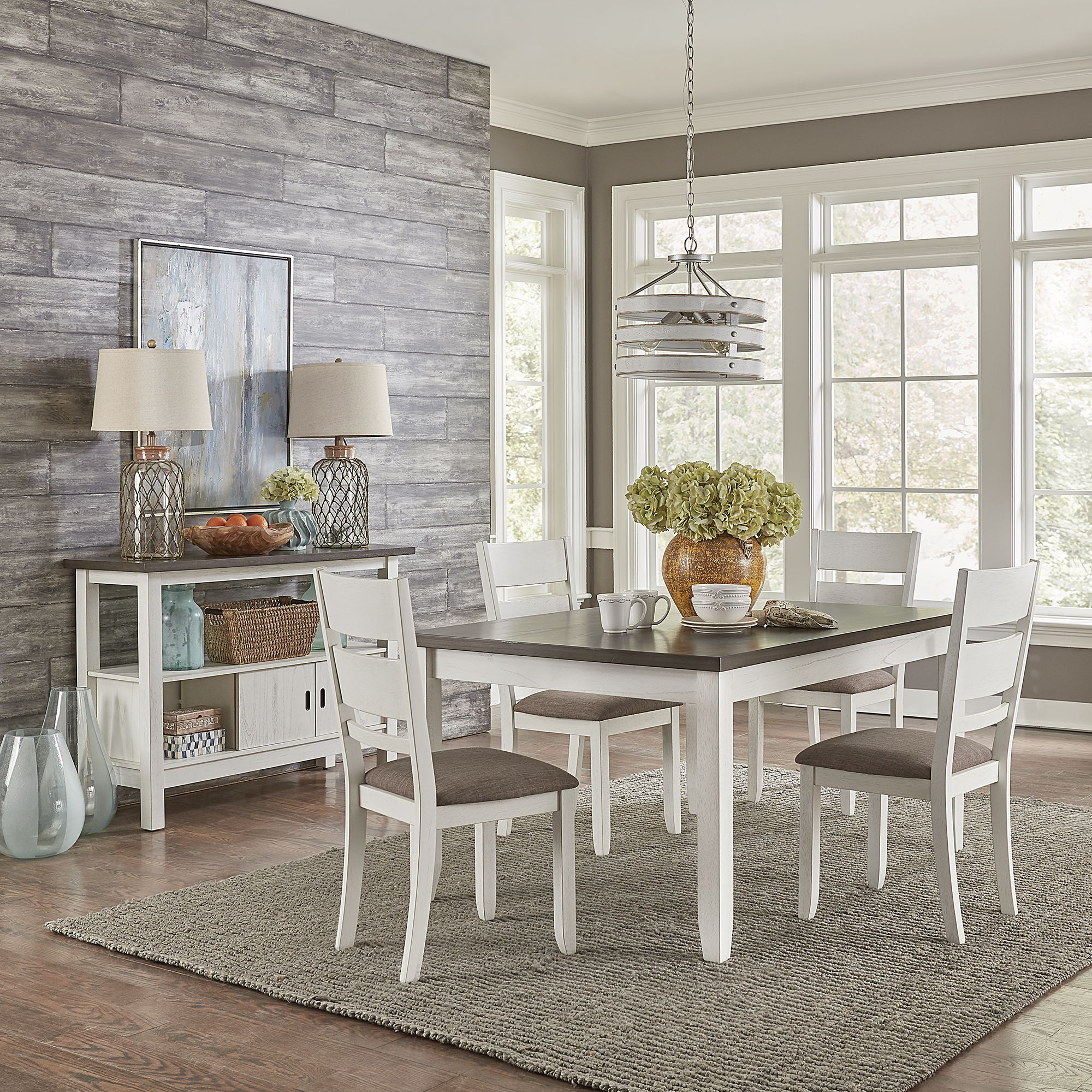 Liberty Furniture Brook Bay - 5 Piece Leg Table Set - White