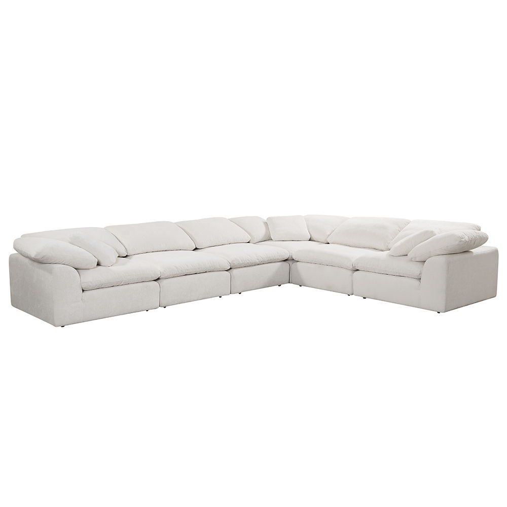 Naveen - Modular Armless Chair - Ivory Linen, white, view 3