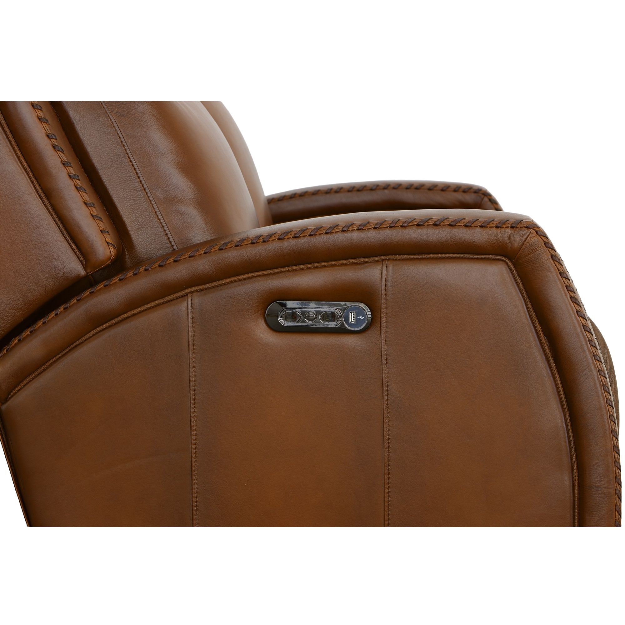 Mustang - Power Loveseat With Power Headrest - Rust, light brown, view 5