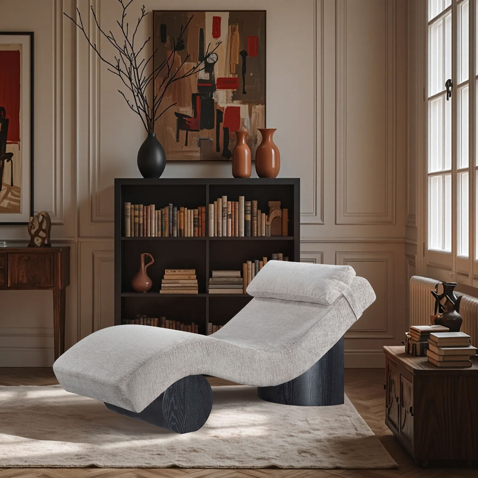 Marcella - Fabric Upholstered Chaise Lounge - Gray