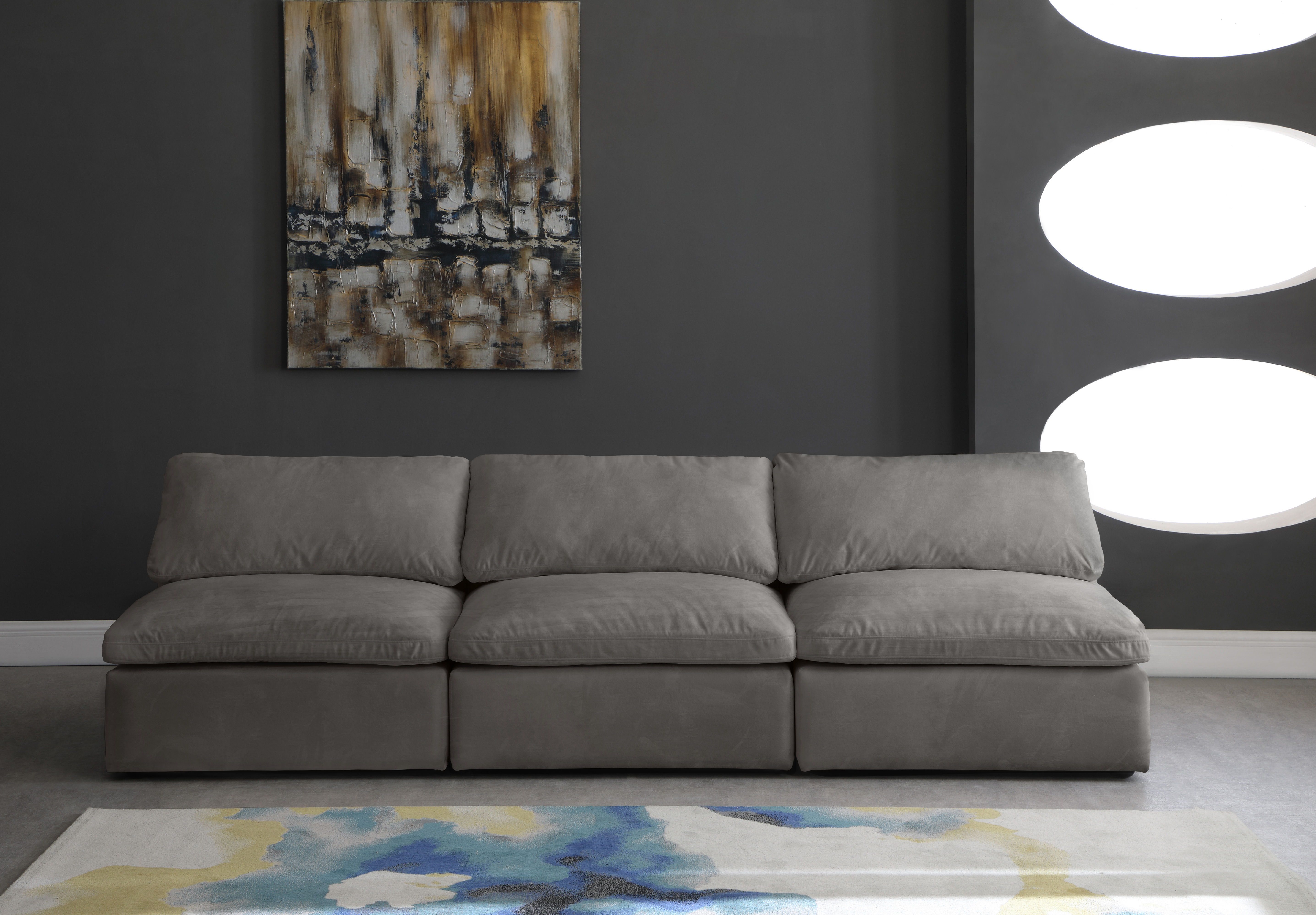 Cozy - Modular 3 Piece Armless Sofa - Gray