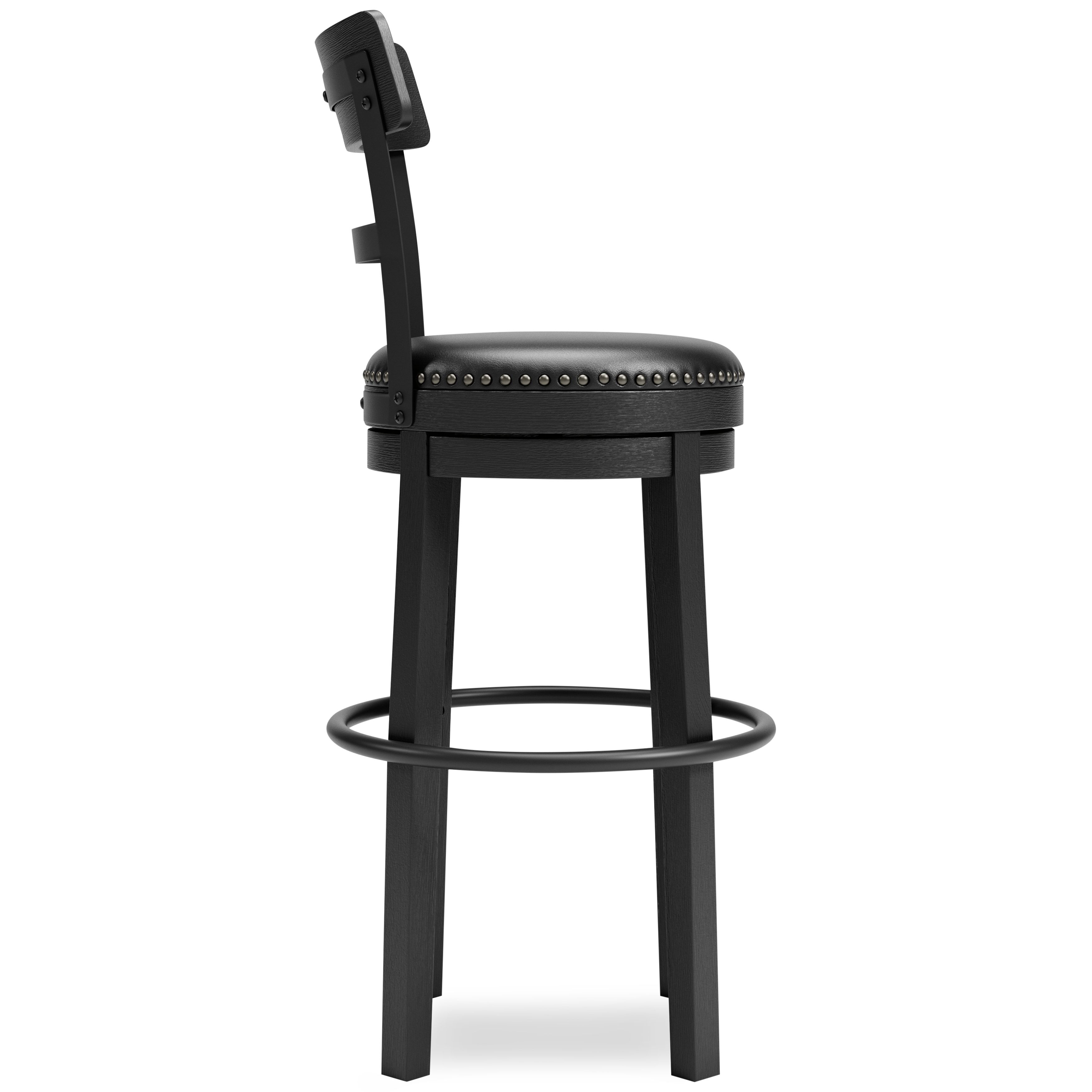 Ashley Furniture Valebeck - Tall UPH Swivel Barstool - Black - Image 6