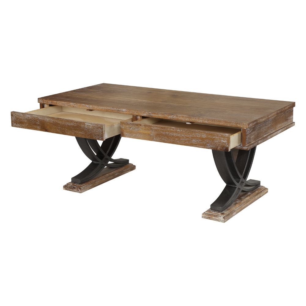 Pellio - Coffee Table - Antique Oak & Black, light brown