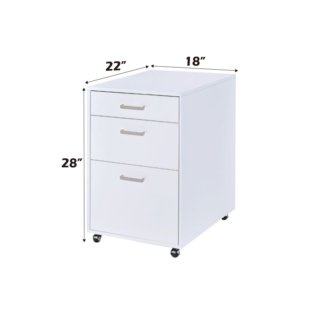 Coleen - File Cabinet - White High Gloss & Chrome, white, view 6