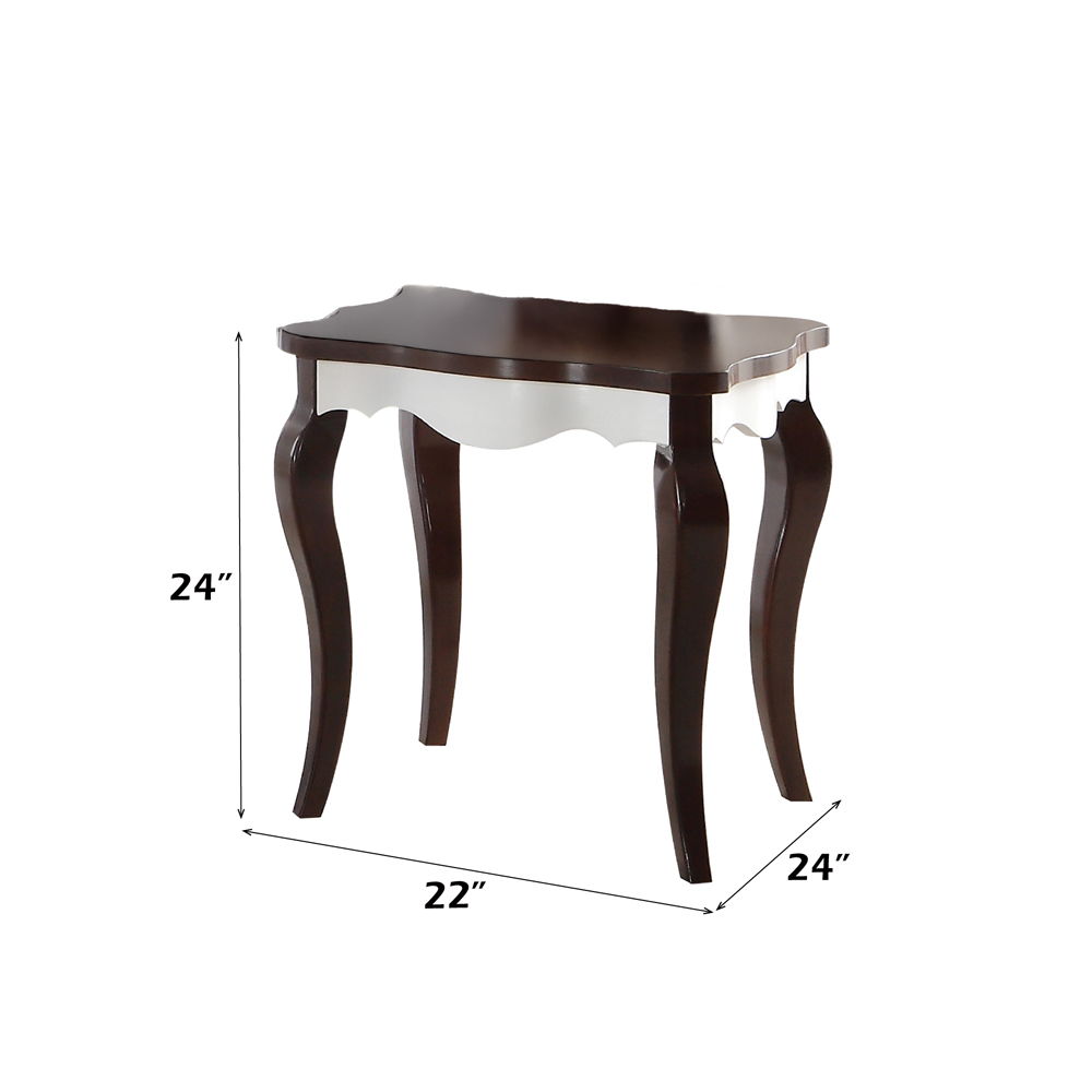 Mathias - End Table - White & Walnut, dark brown, view 3