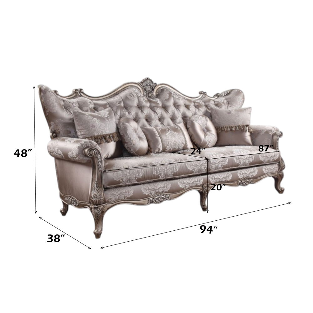 Jayceon - Sofa With 5 Pillows - Fabric & Champagne, beige, view 4