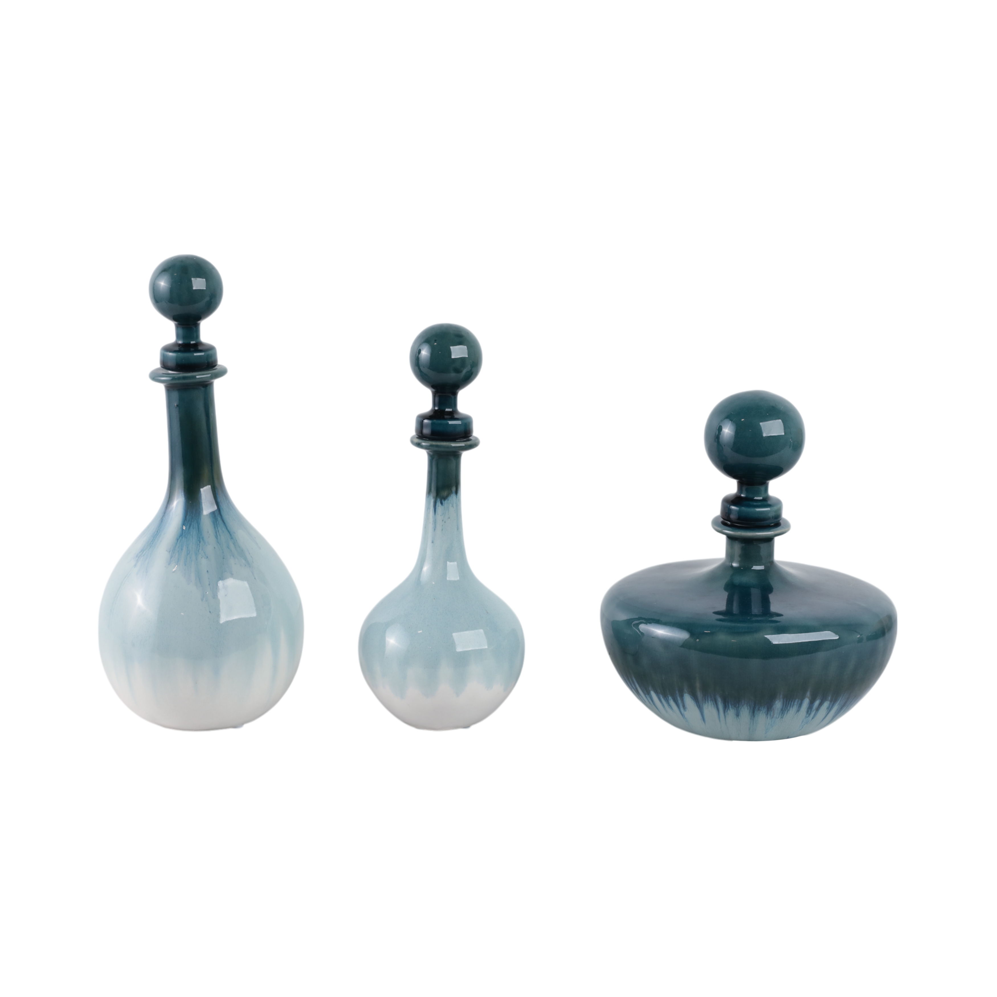 10\" / 12\" / 14\" Astoria Ceramic Bottles (Set of 3) - Blue