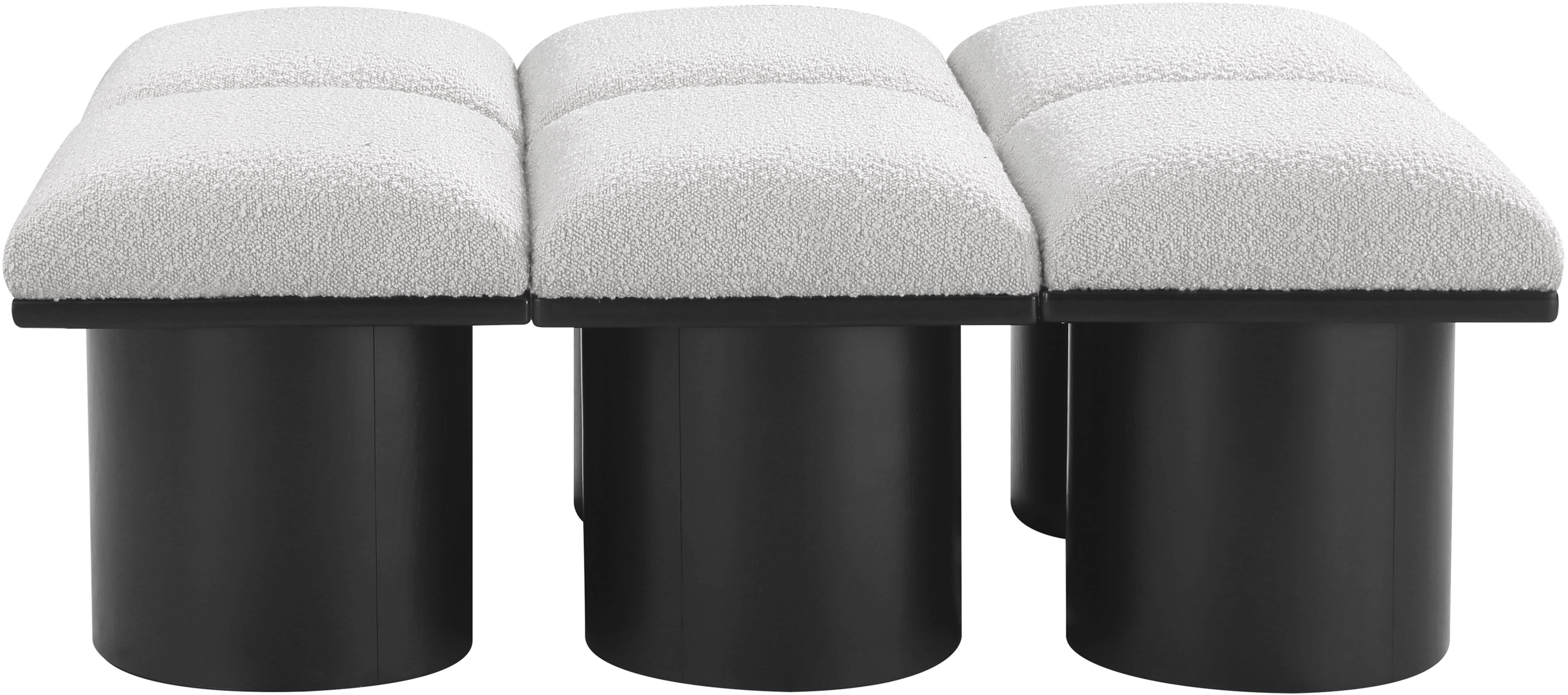 Pavilion - 46.5" 6 Piece Modular Bench With Black Base - Cream