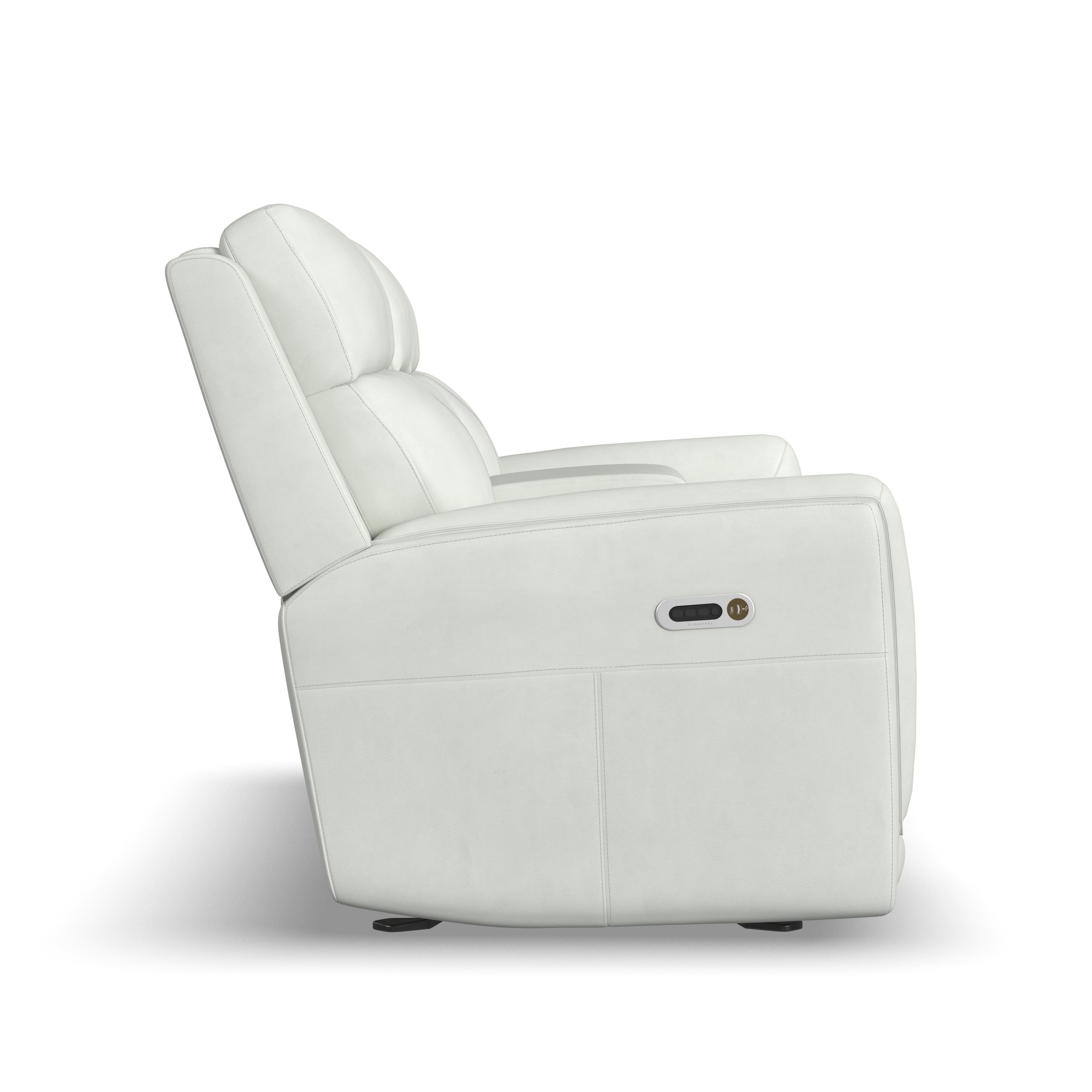 Alister - Power Gliding Loveseat With Console, Power Headrests & Lumbar - Porcelain, white, view 3