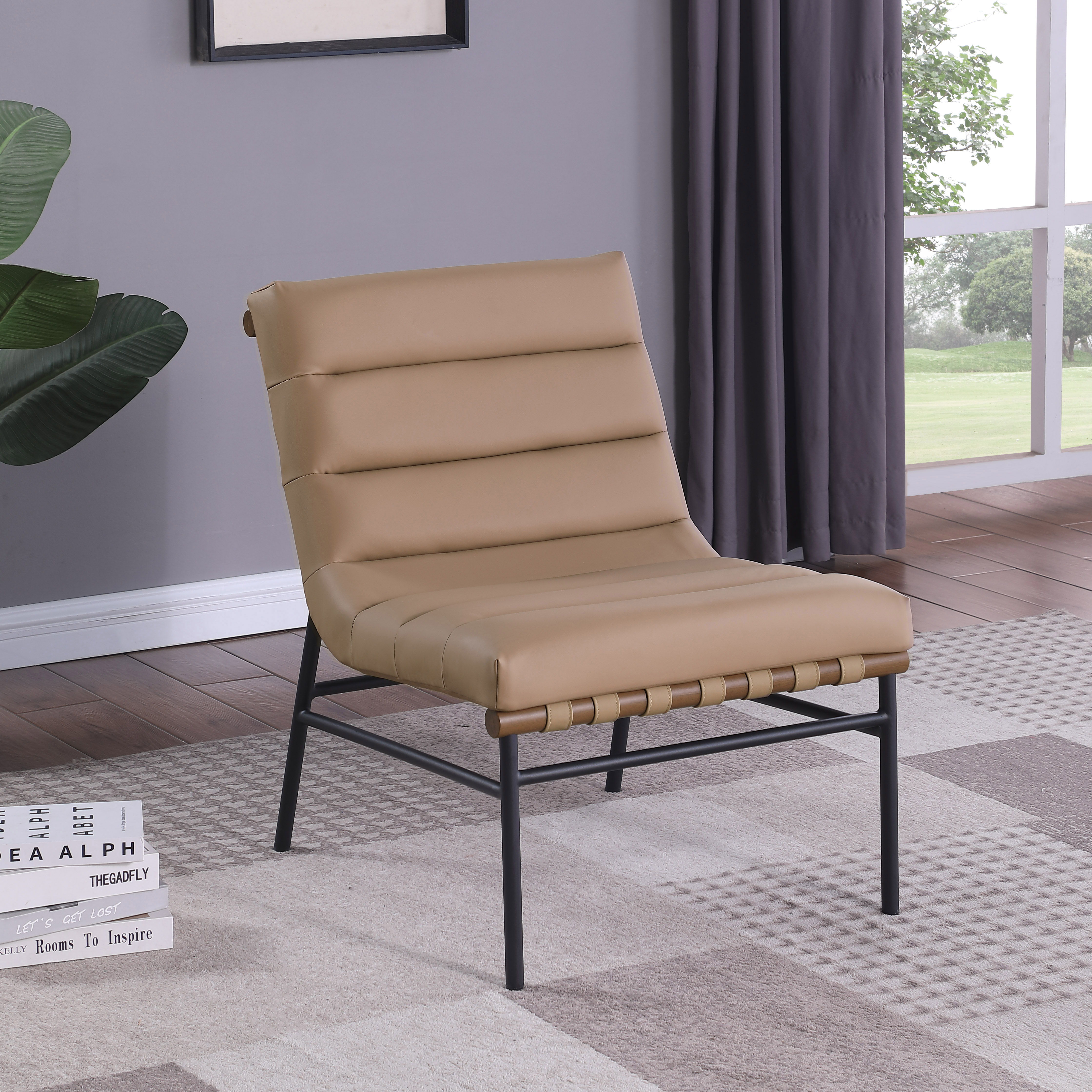Burke - Faux Leather Accent Chair - Tan