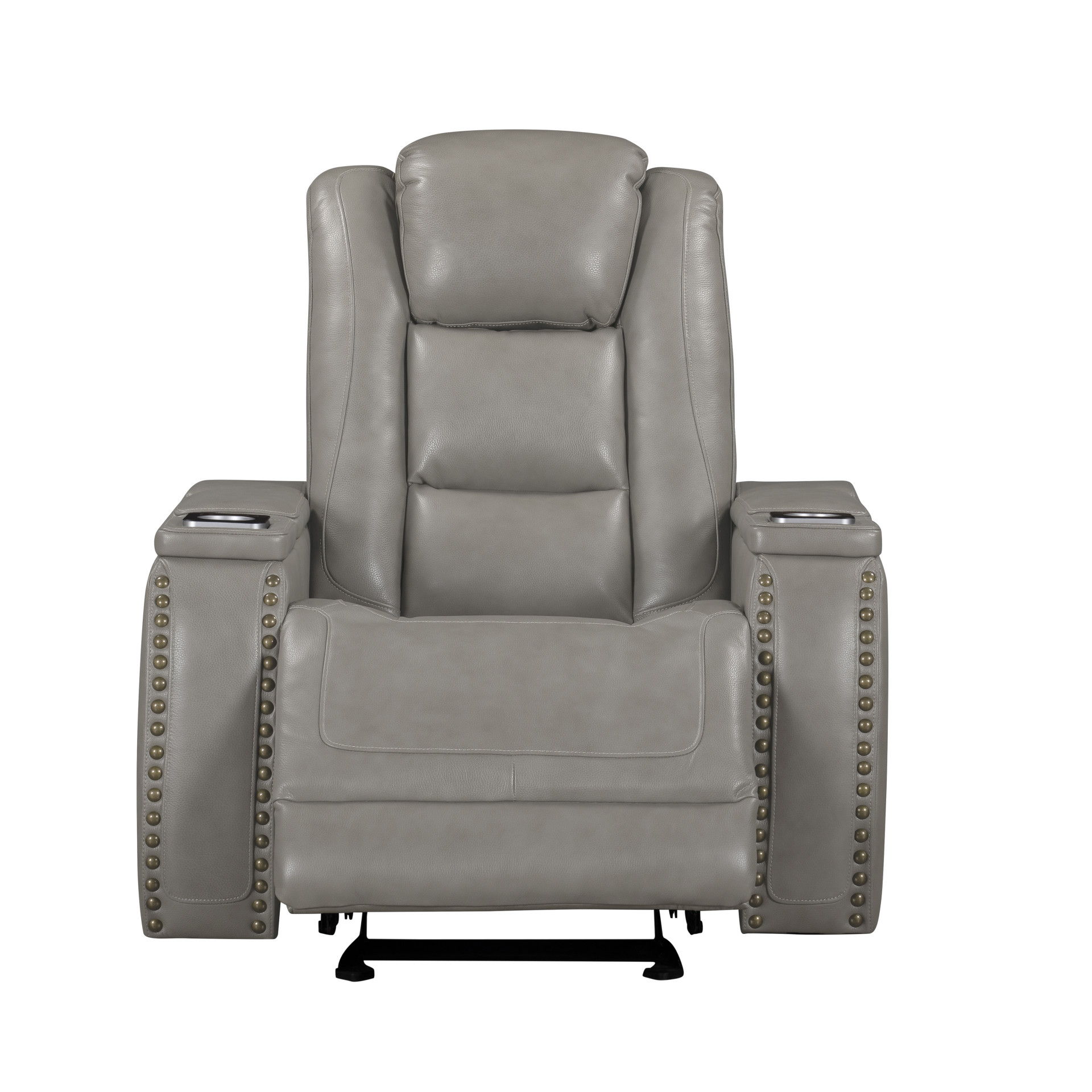 Breckenridge II - Glider Recliner With Power Headrest & Footrest - Light Gray, gray, view 4