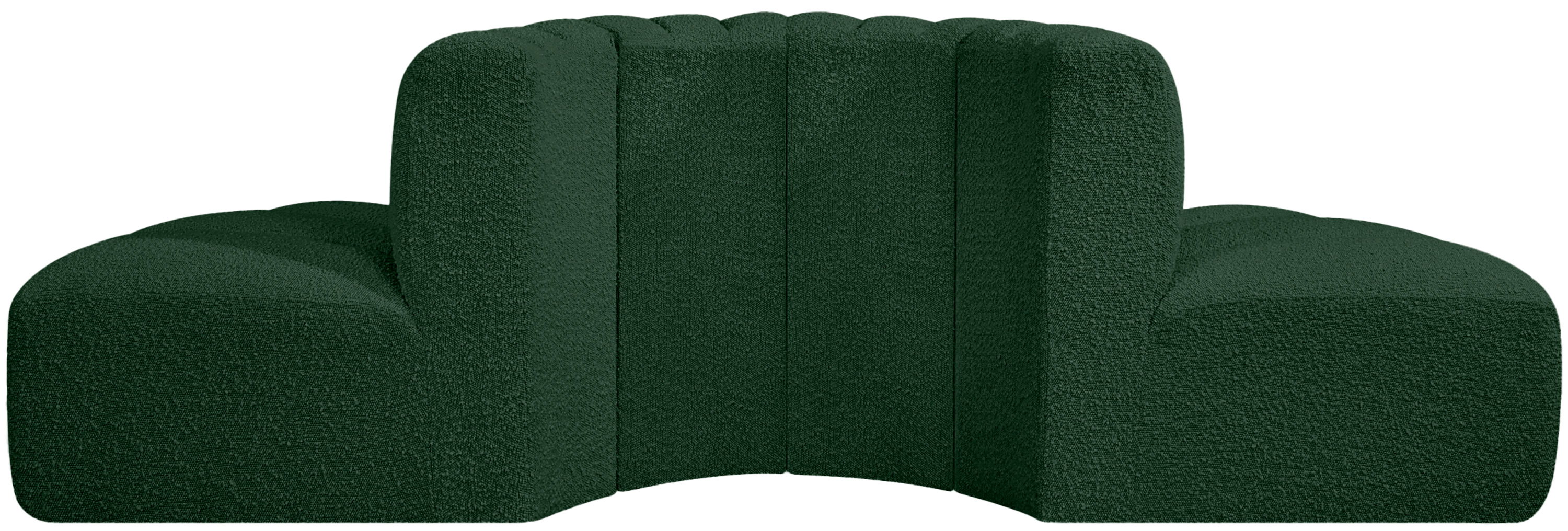 Arc - Boucle Fabric 4 Piece Modular Sofa - Green