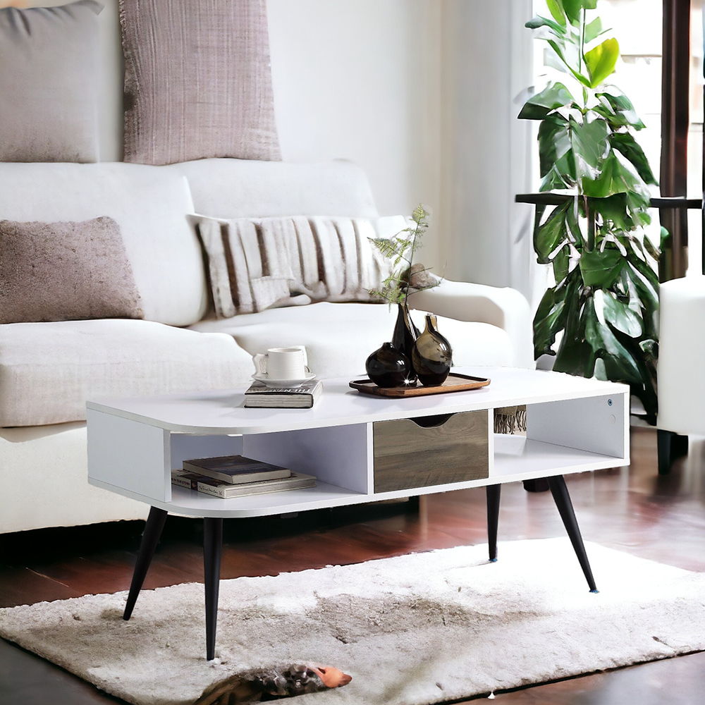 Halima - Coffee Table - White & Black, white, view 5