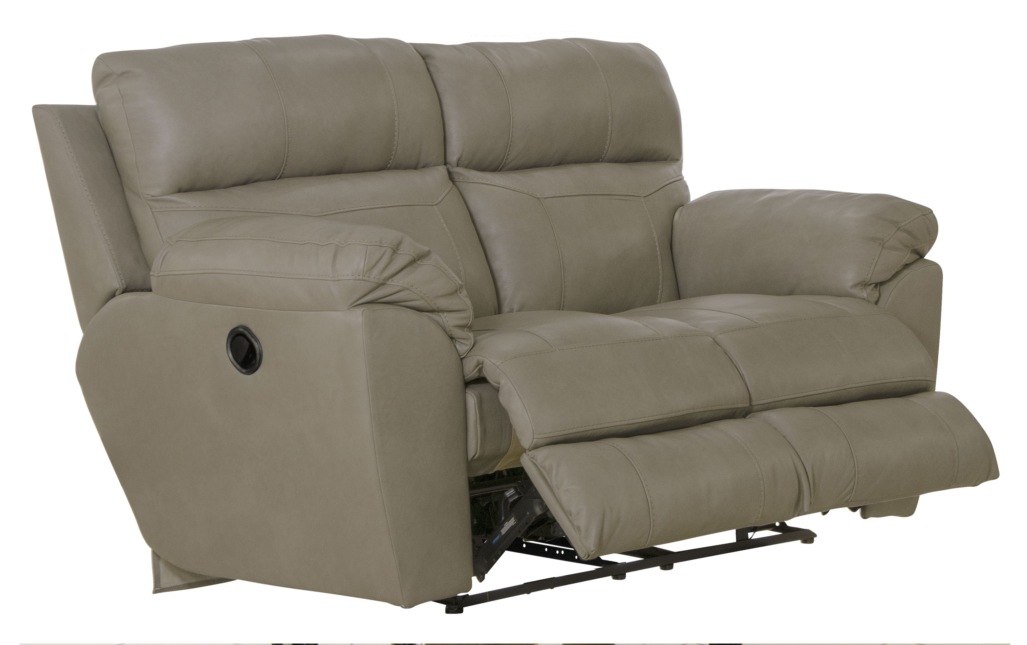 Costa - Top Grain Italian Leather Lay Flat Reclining Loveseat - Putty