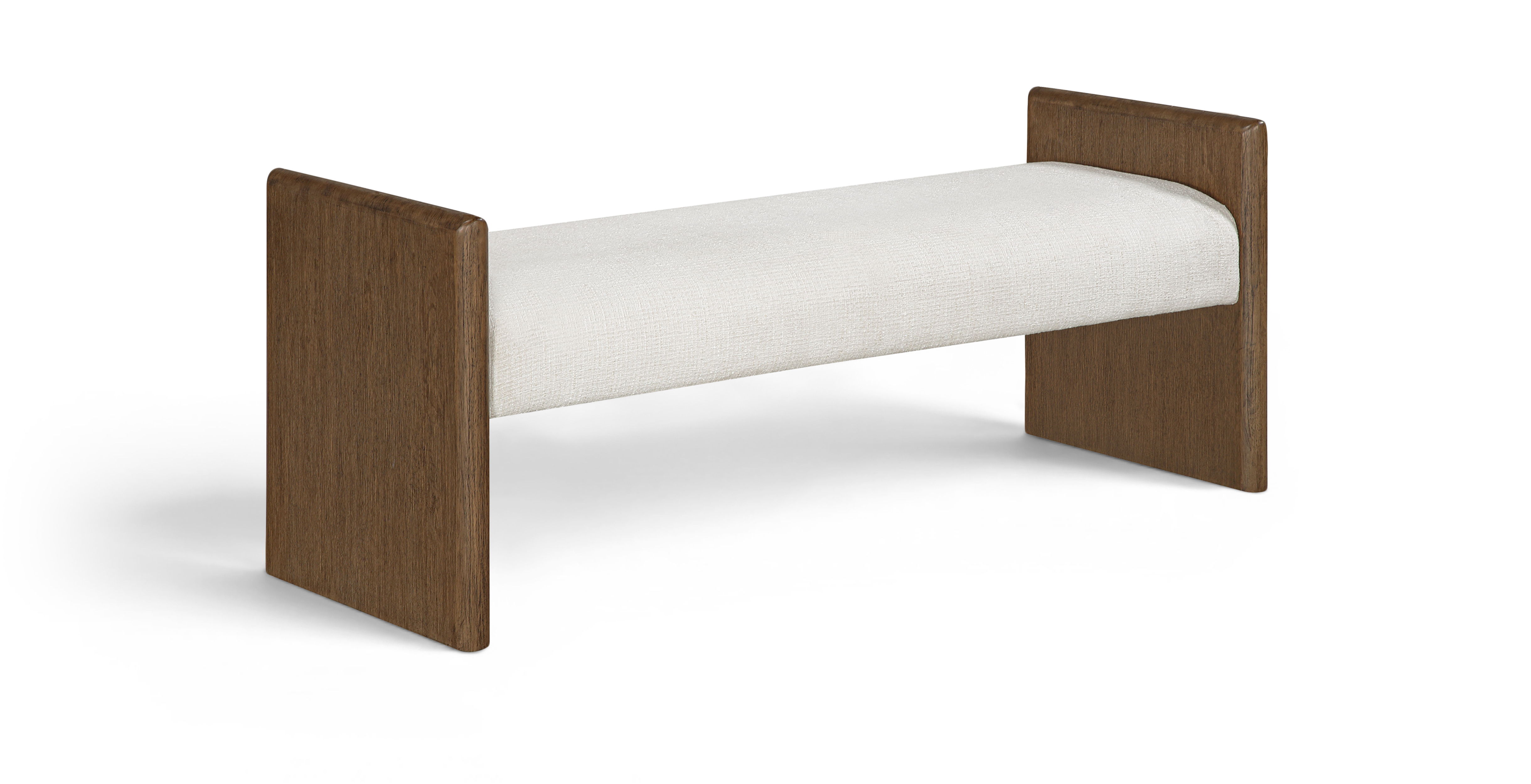 Hickory - Fabric Upholstered Bench - Cream / Brown