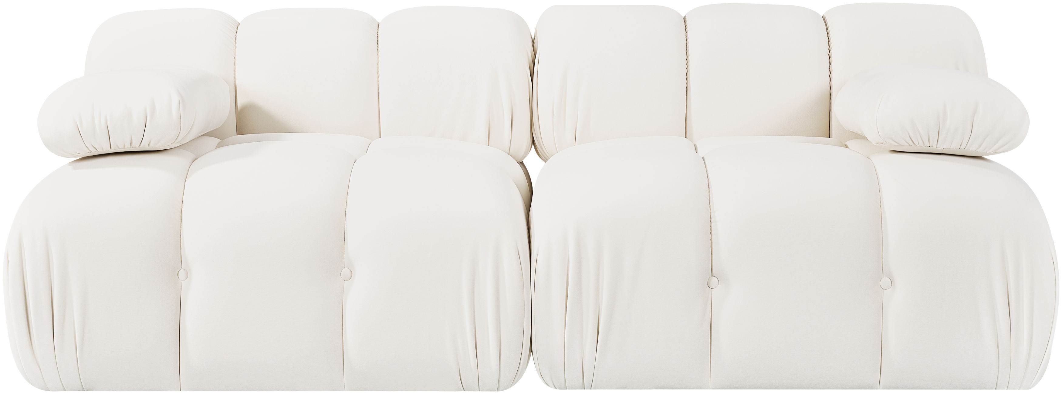 Orin - Velvet Performance Fabric Upholstered 2 Piece Modular Sofa - Cream