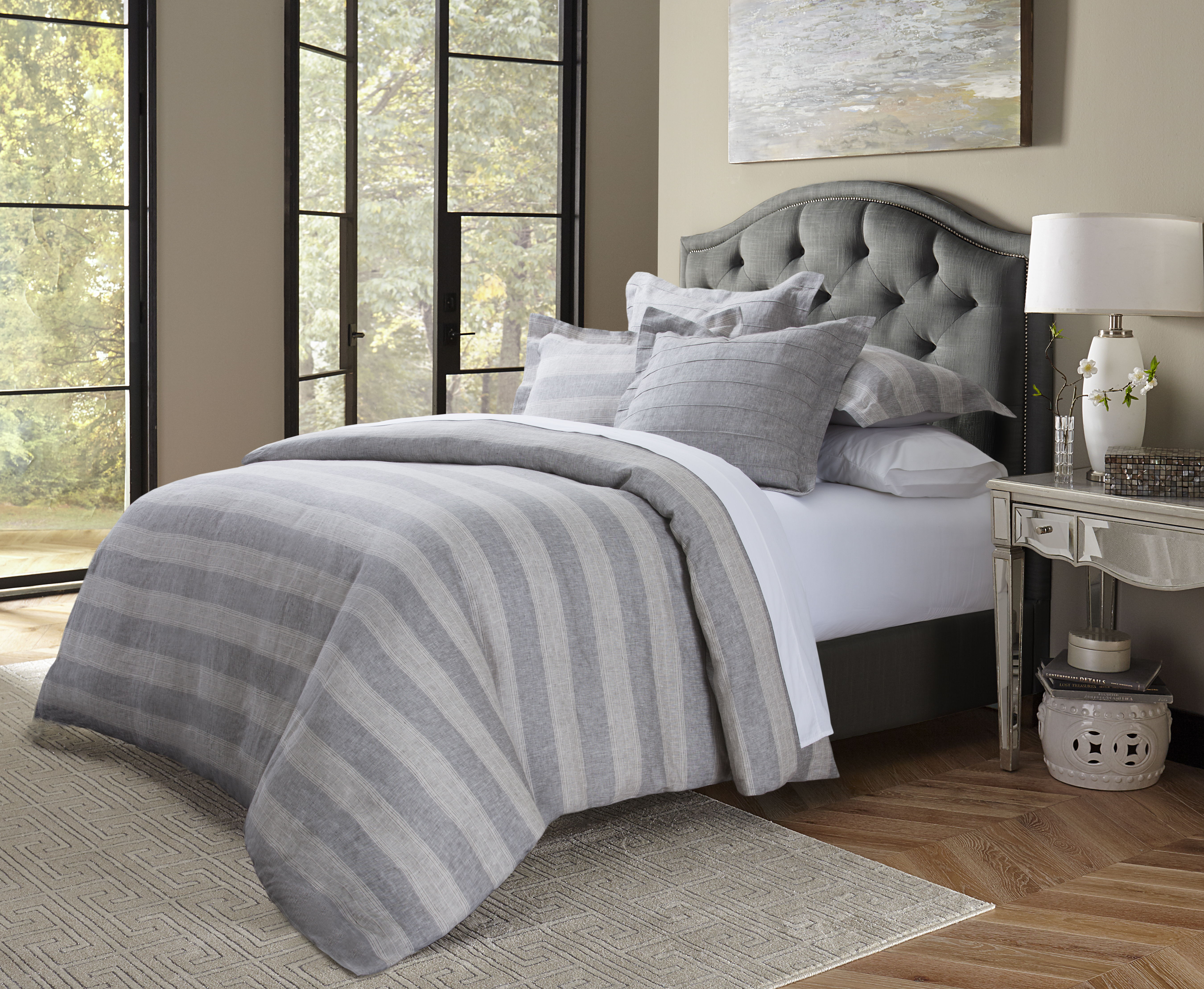 Albany - 5 Piece Queen Duvet Set - Gray Image