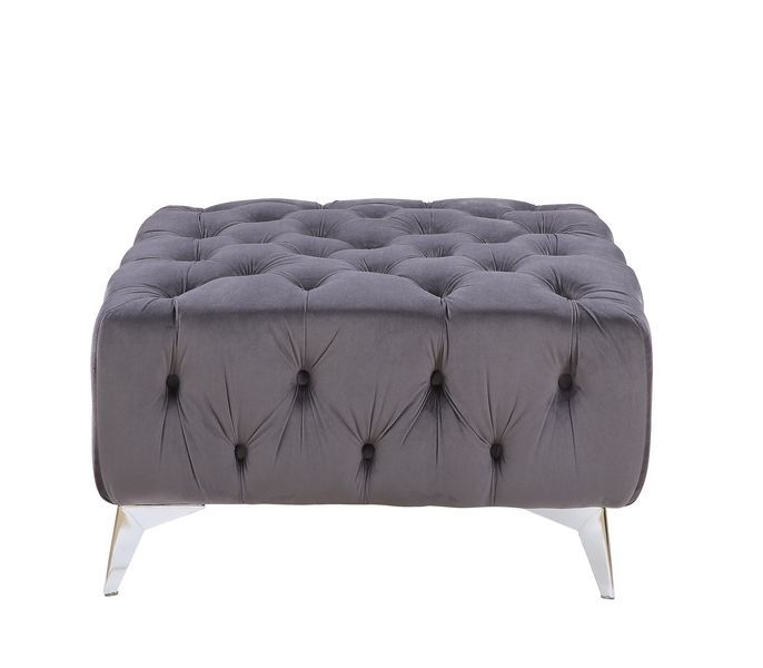 Wugtyx - Ottoman - Dark Grayvelvet, dark gray, view 2