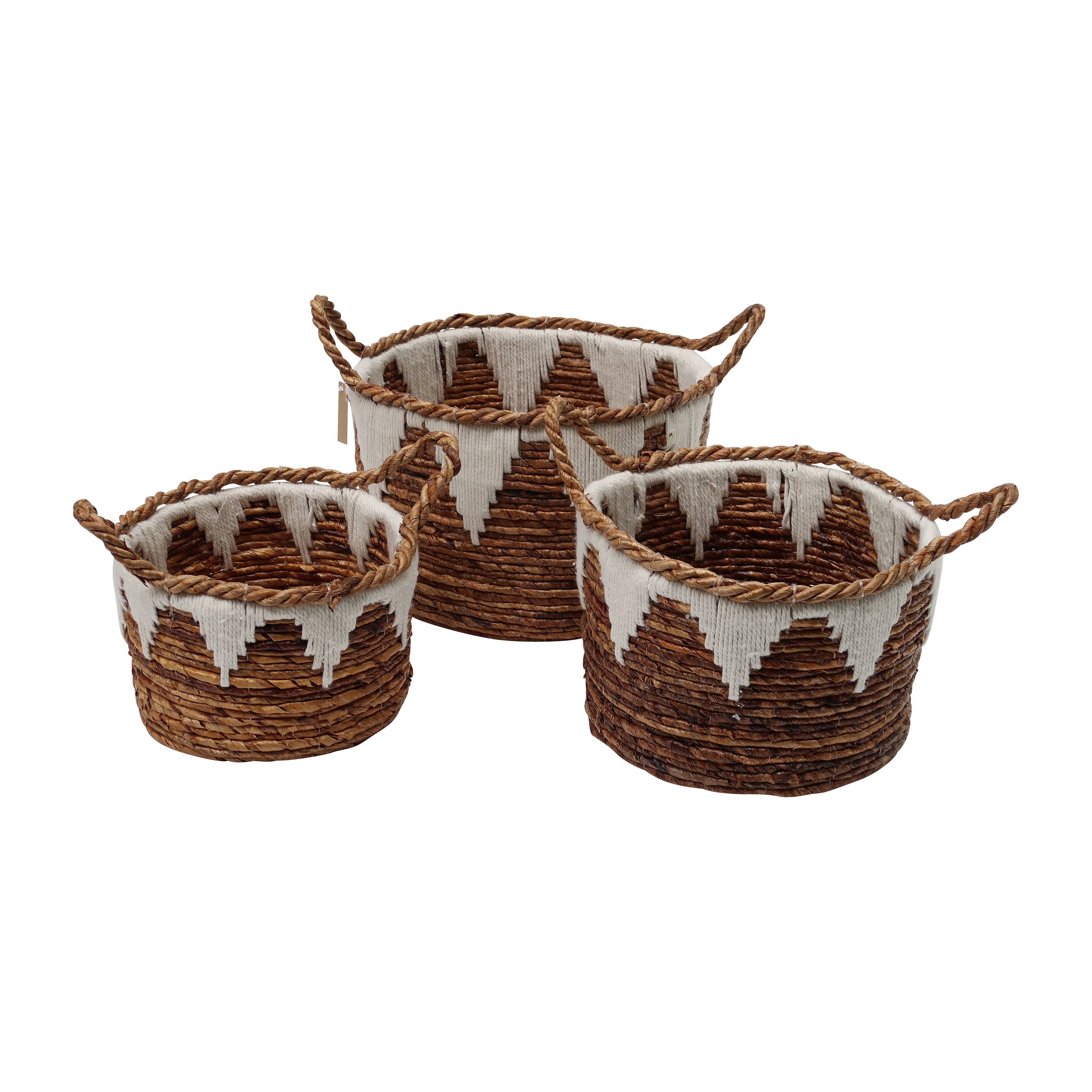 Banana Leaf 10/12/14\" Nomad Basket (Set of 3) - Natural