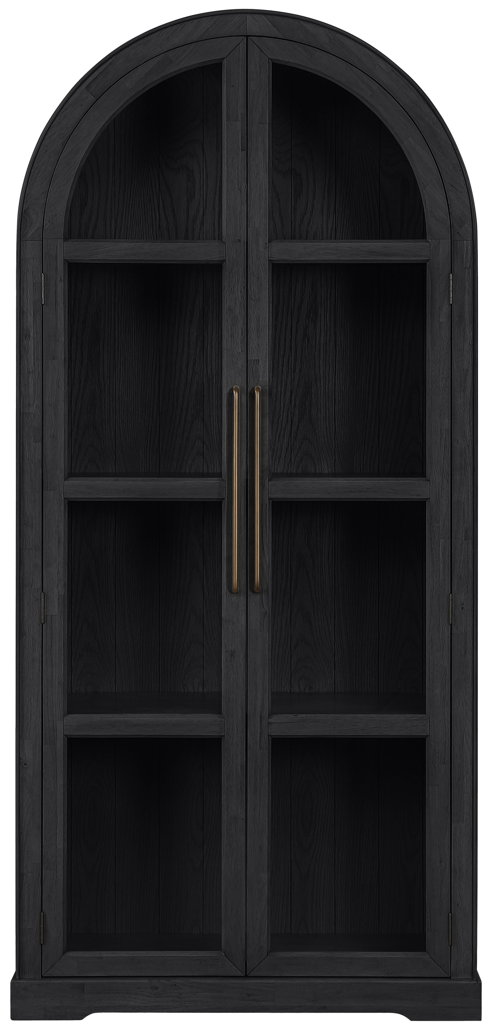 Corva - Solid Wood, Oak Veneer And Stainless Steel Storage Cabinet - Black