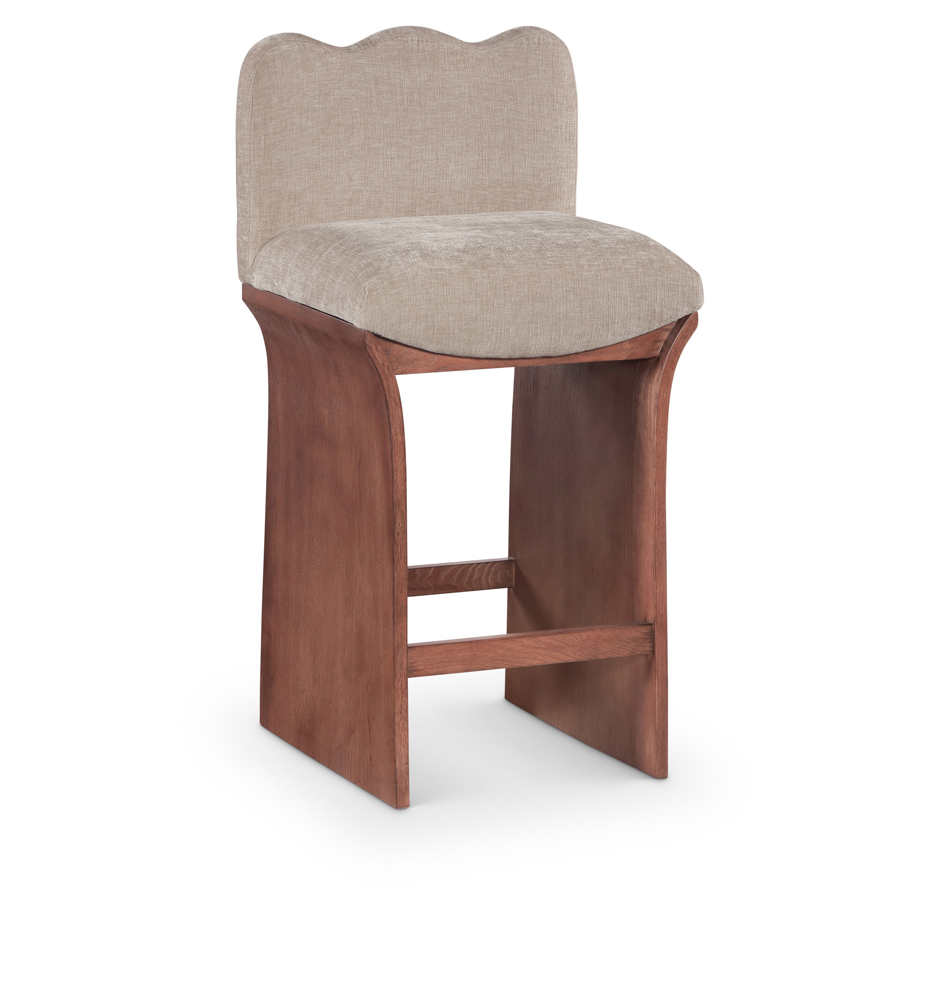 Shaw - Chenille Fabric Upholstered Counter Stool - Beige