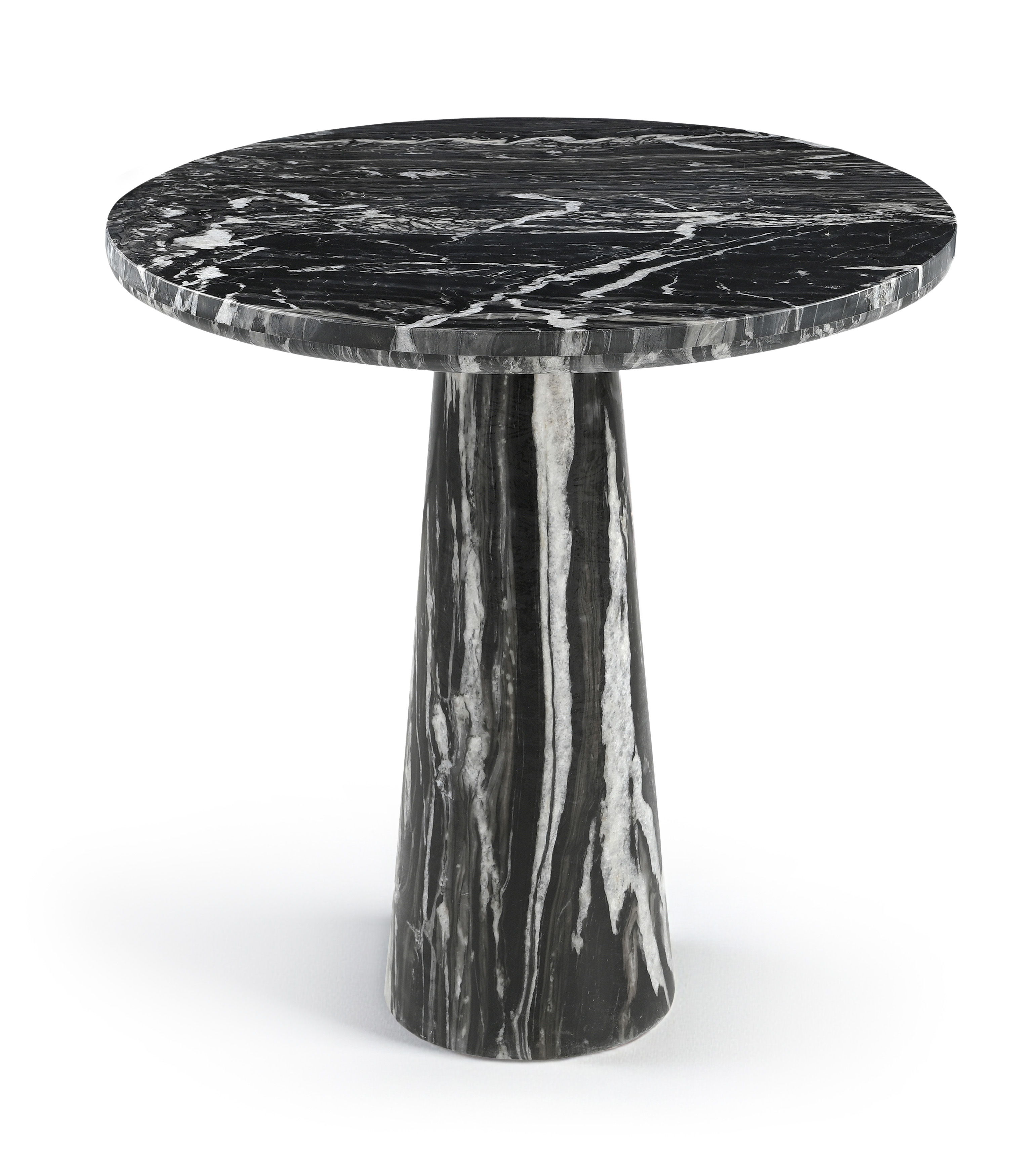 Fontelina - 30" Genuine Marble Bistro Dining Table - Black