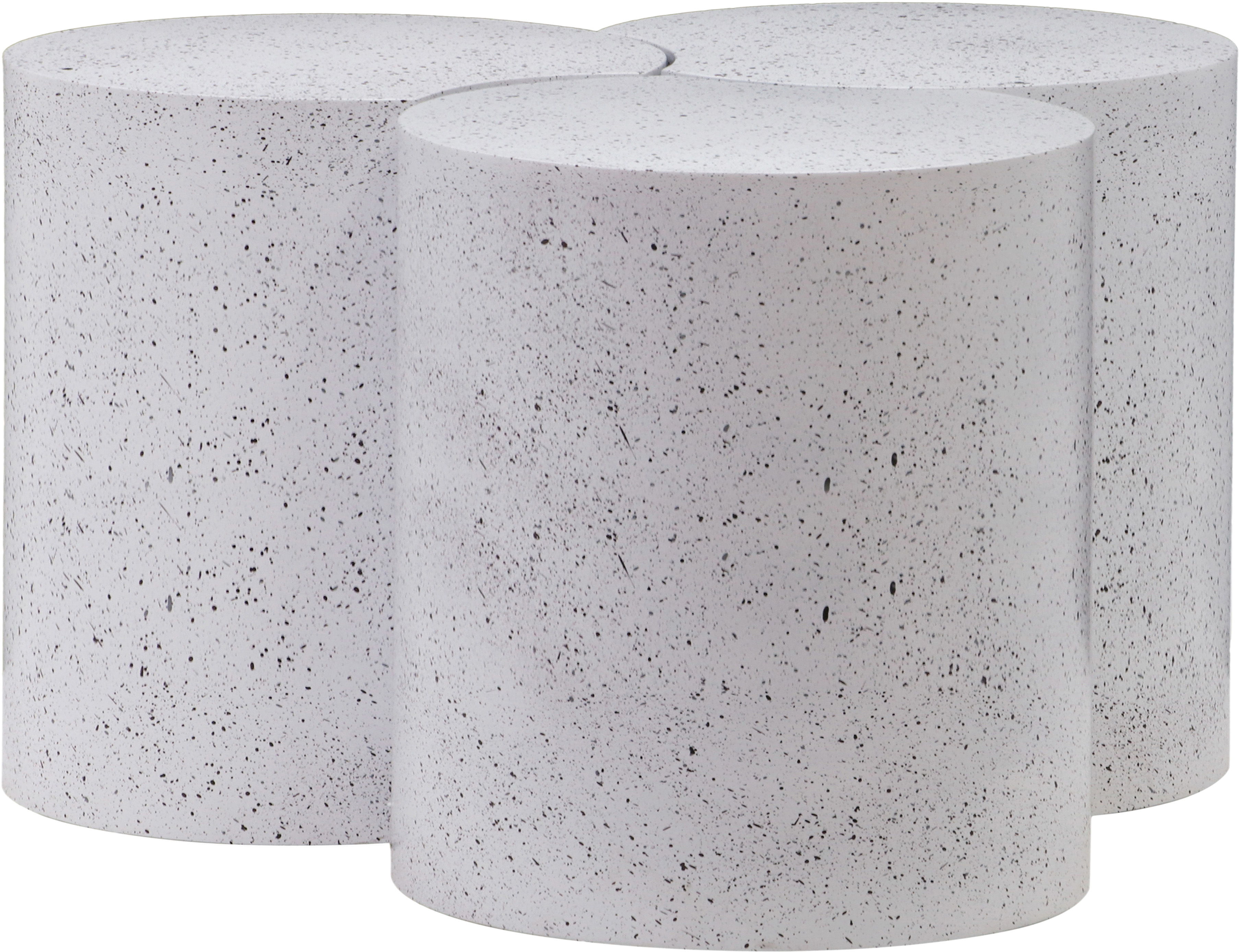 Dimple - 18" 3 Piece Modular Coffee Table - White Terazzo