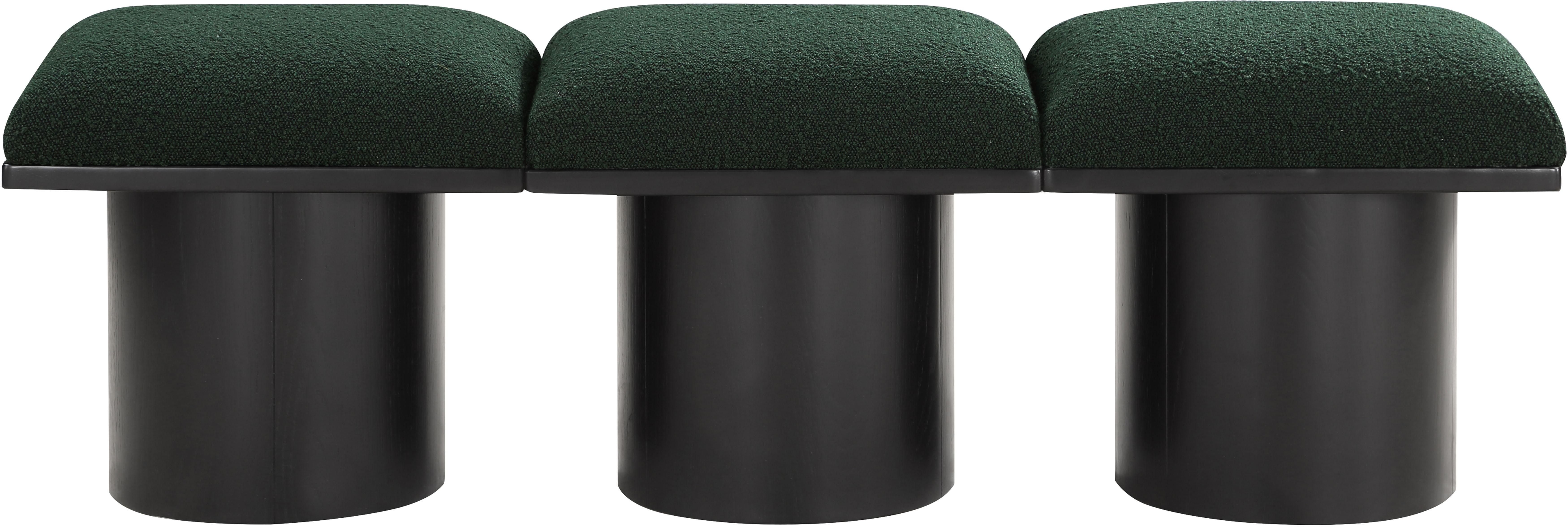 Pavilion - 54" 3 Piece Modular Bench With Black Base - Green