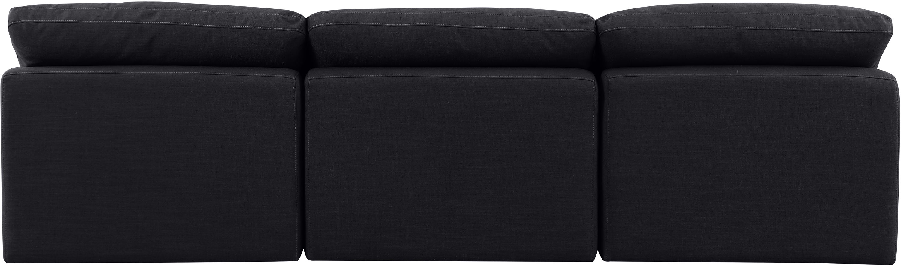 Indulge - Linen 3 Piece Modular Armless Sofa - Charcoal