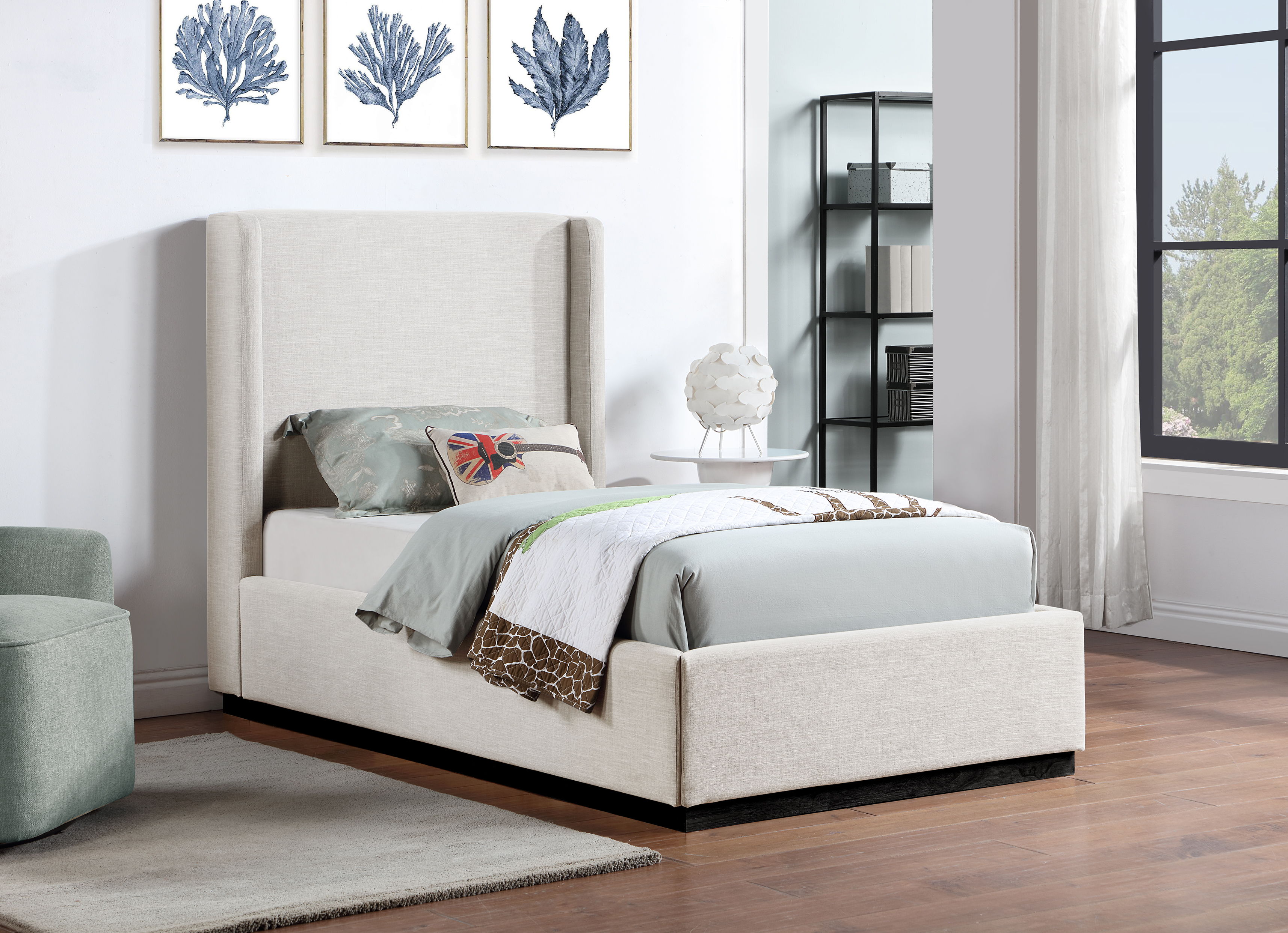 Flynn - Twin Bed - Beige