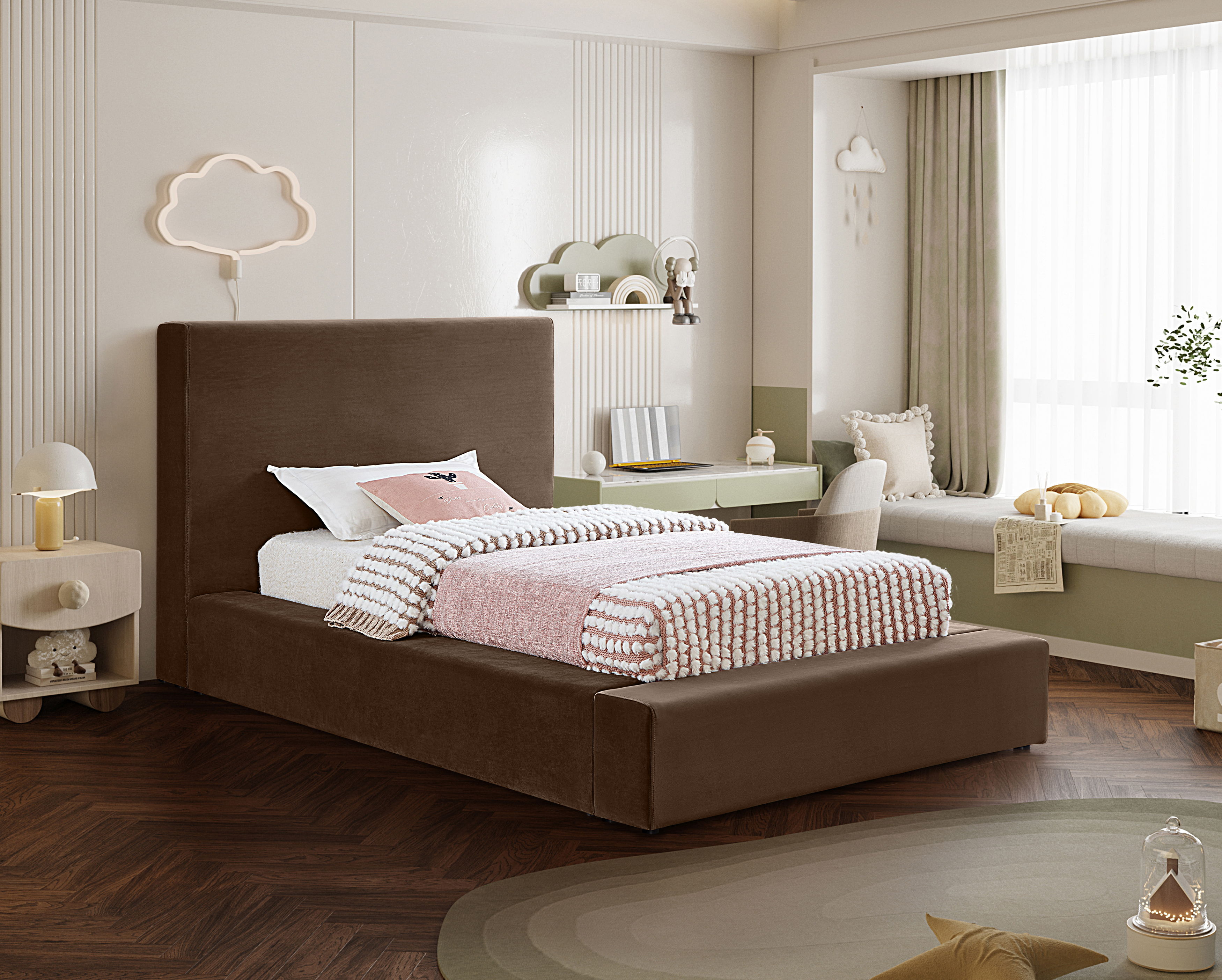 Dorian - Twin Bed - Brown