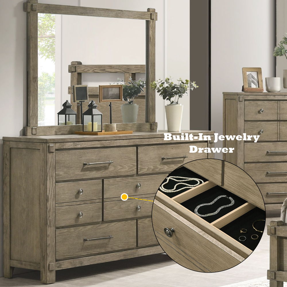 Colton - Dresser - Antique White Oak, dark brown, view 7