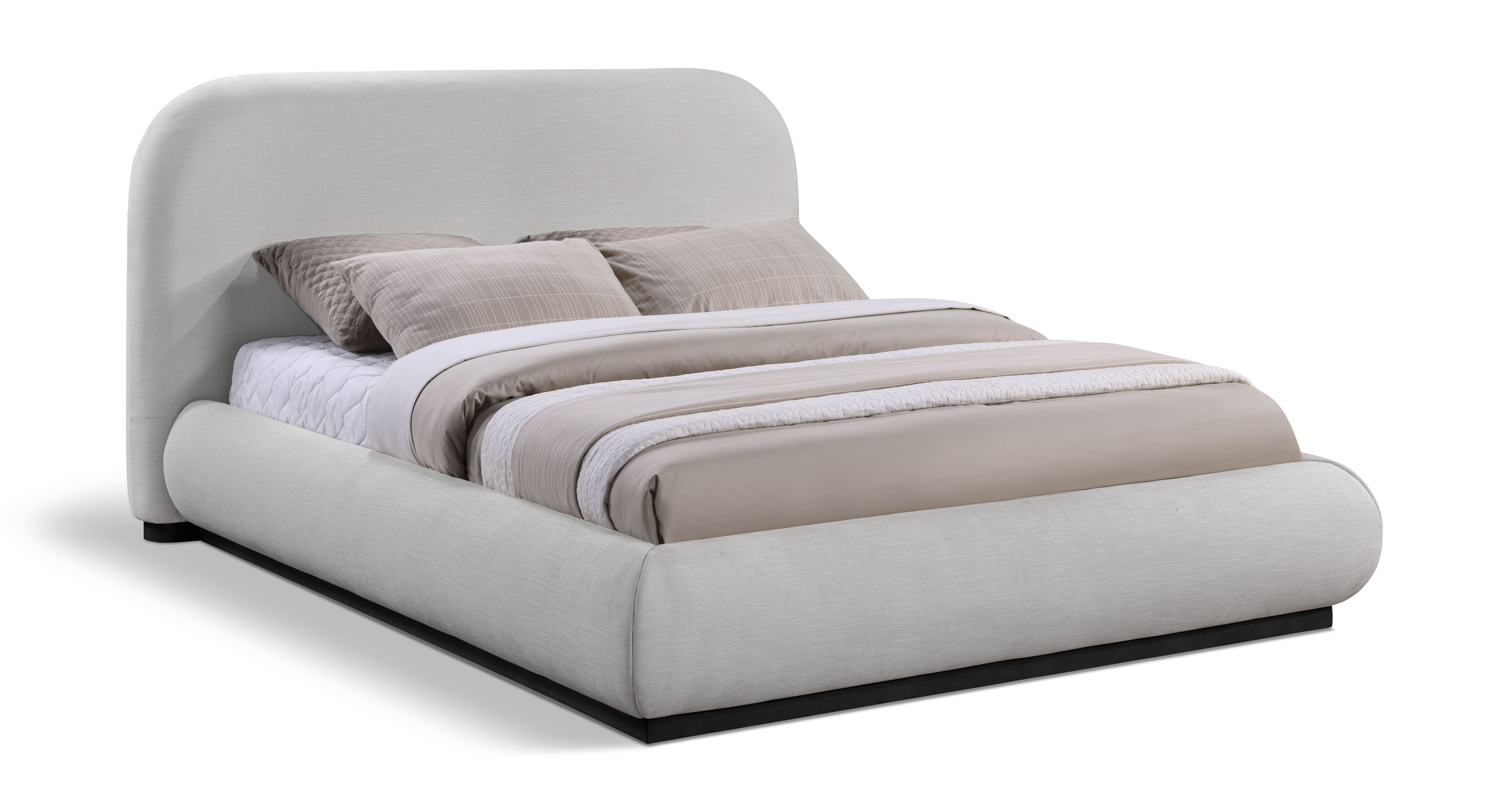 Vaughn - Chenille Full Bed With Black Base - Gray