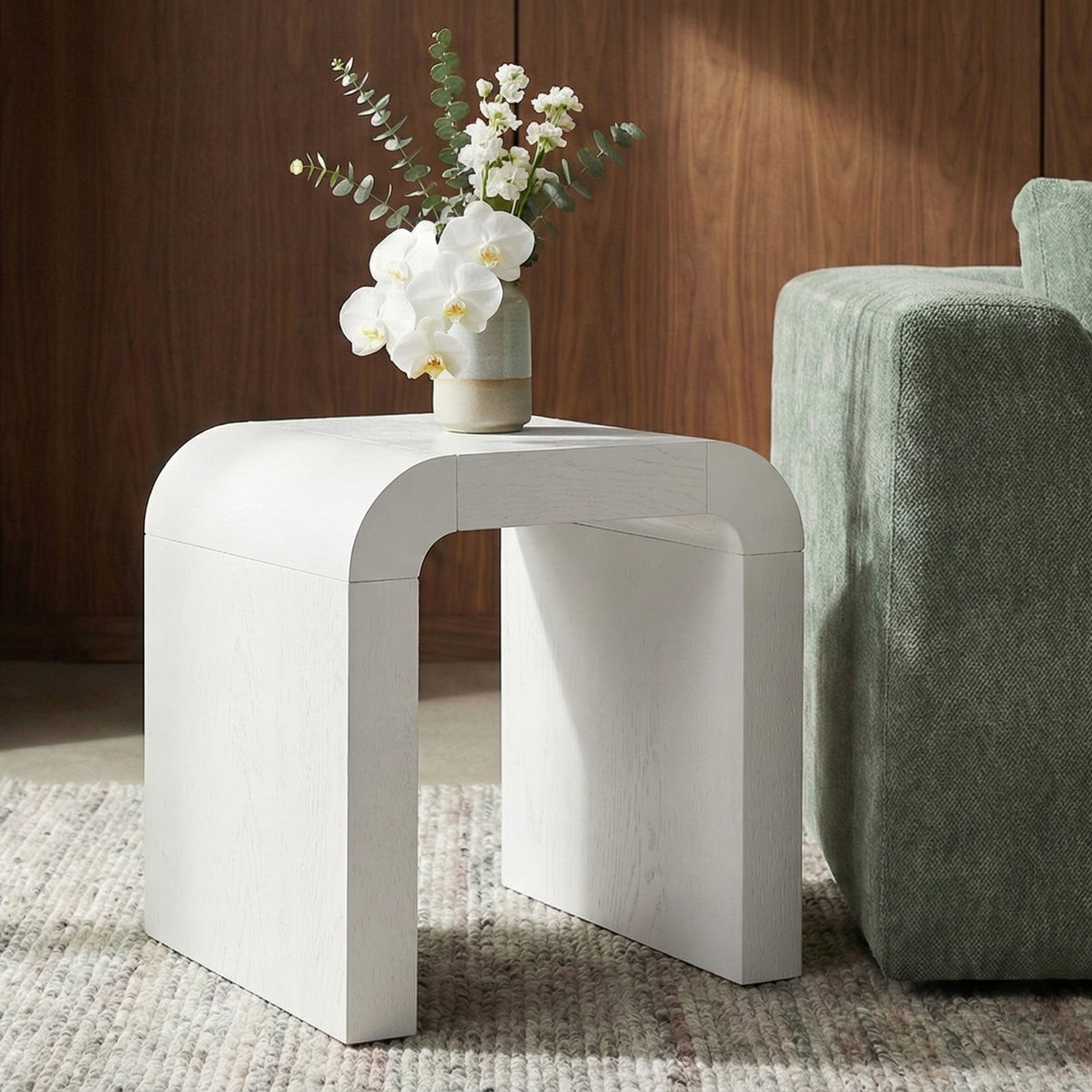 Toulon - Oak Veneer End Table - White