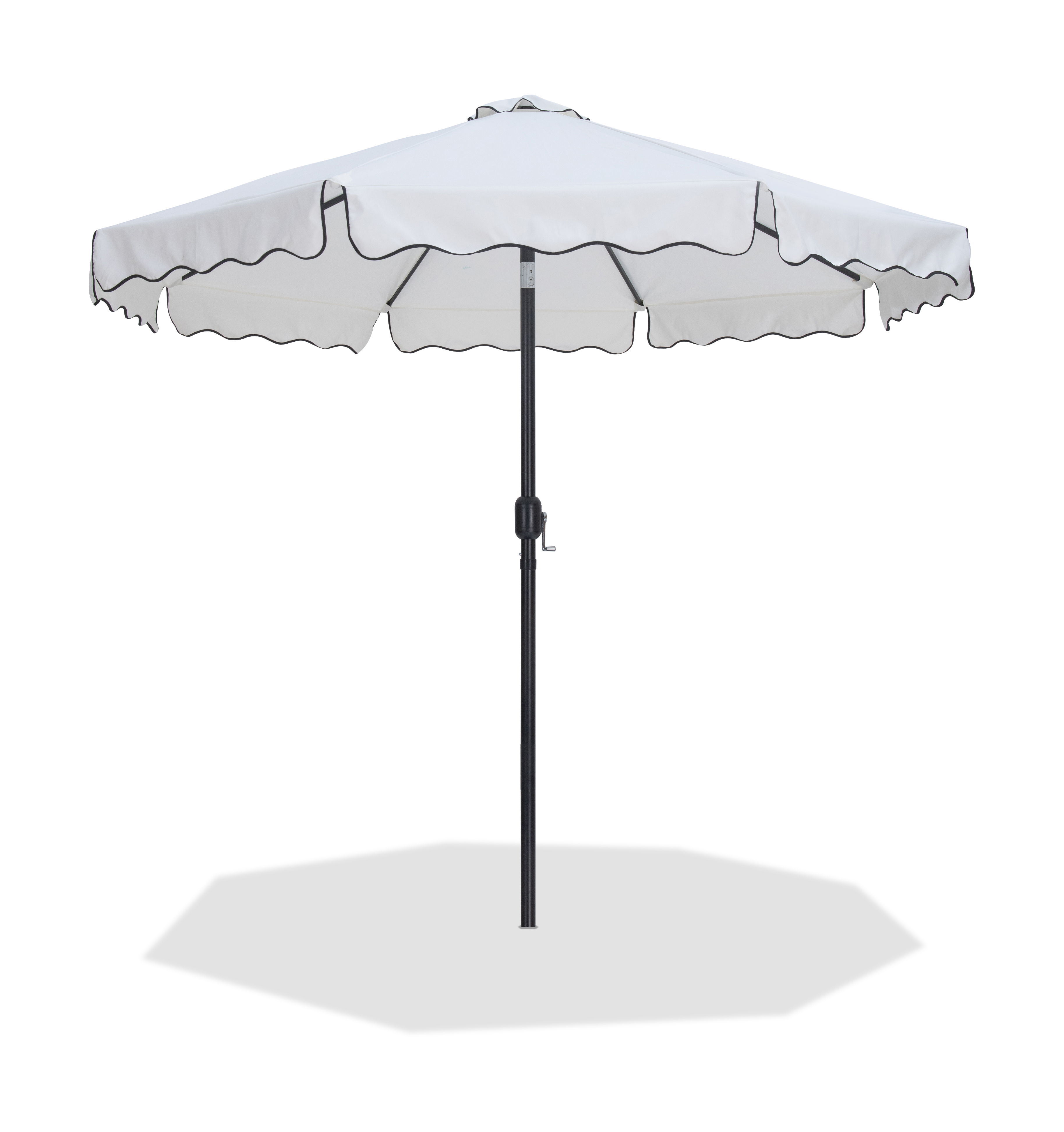 Amalfi - With Black Piping Patio Umbrella - White