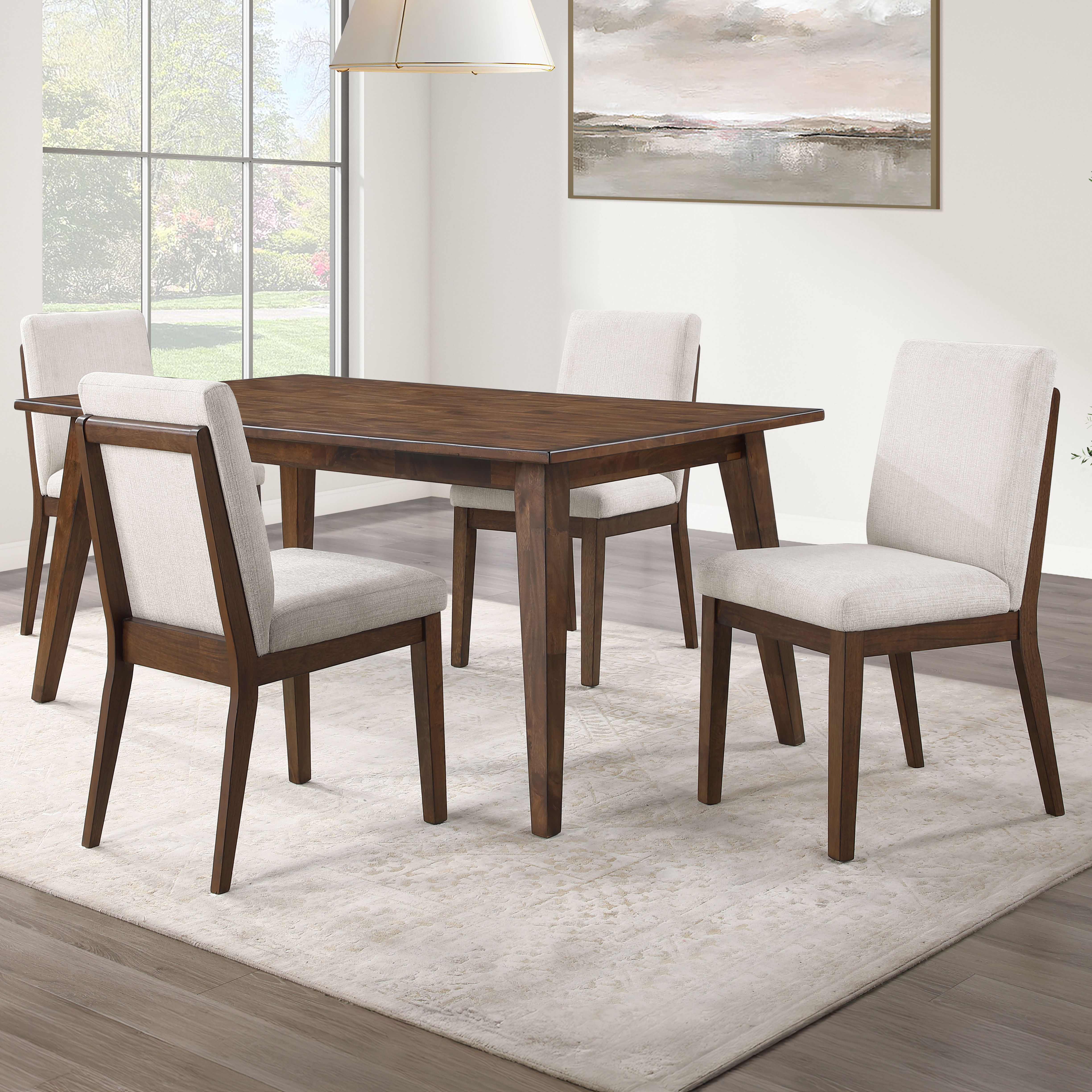 Canton - 5 Piece Upholstered Chairs Dining Set - Brown