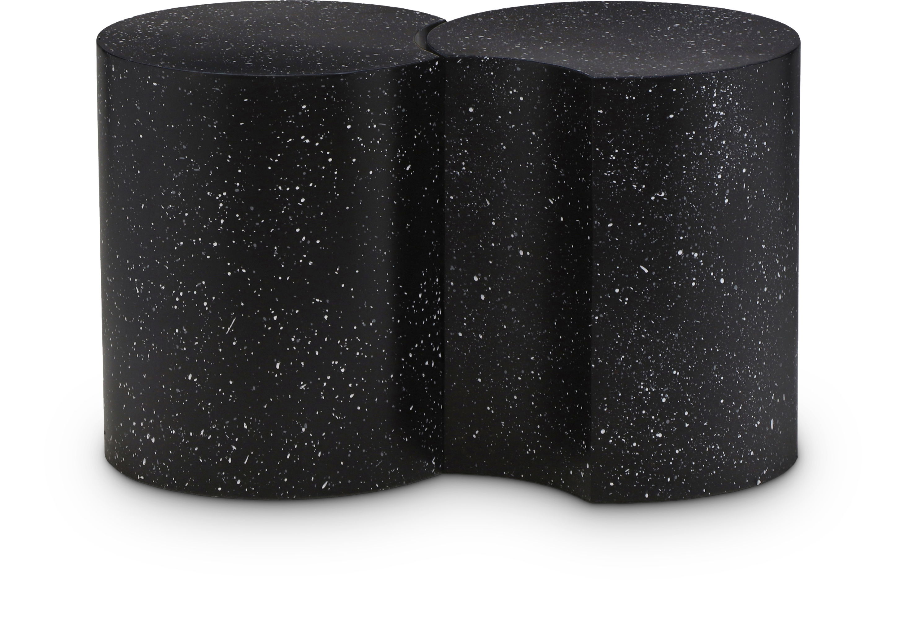 Dimple - 20" 2 Piece Modular End Table - Black Terazzo