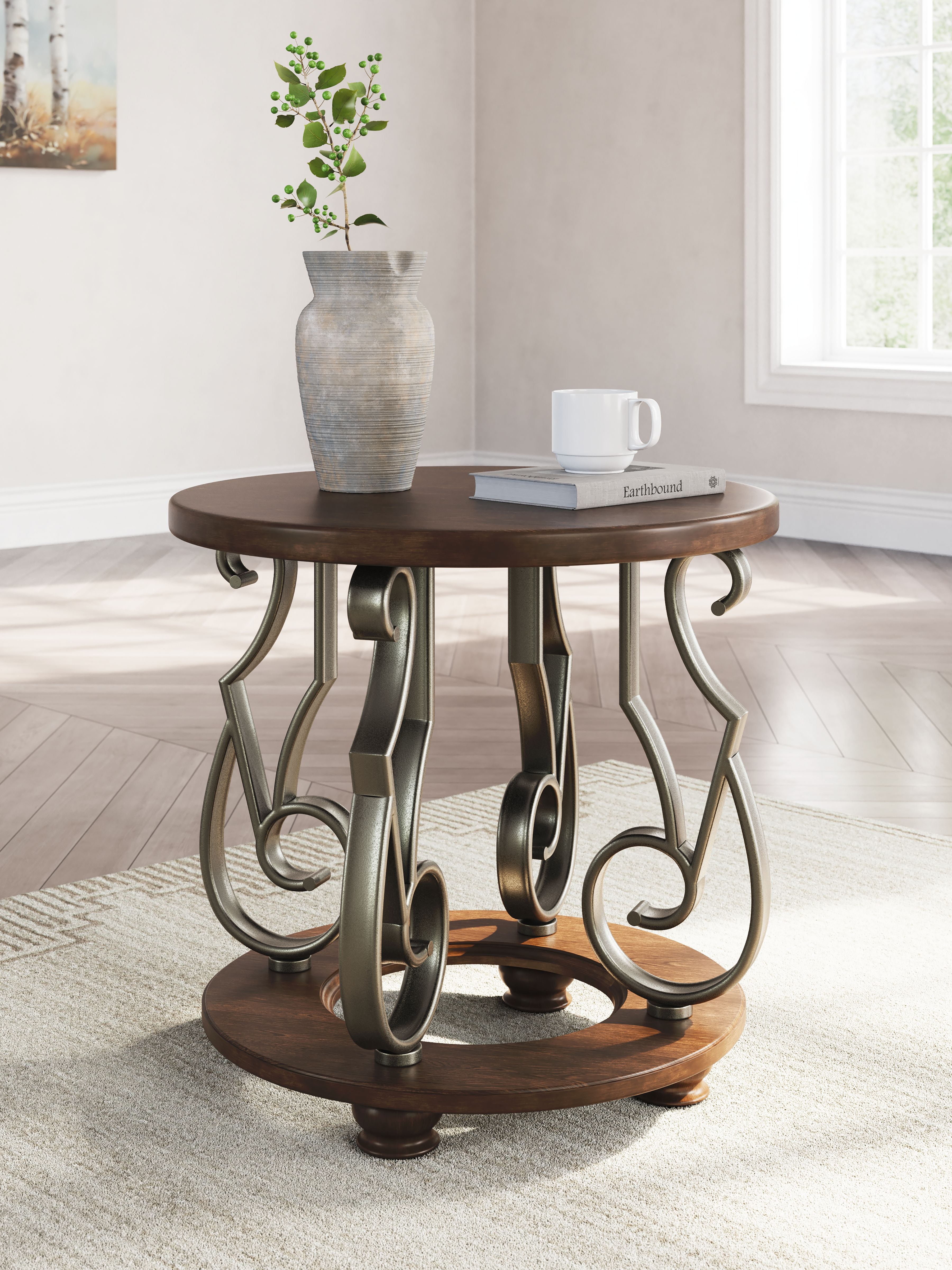Ashley Furniture Frallyn - Round End Table - Dark Brown - Image 2