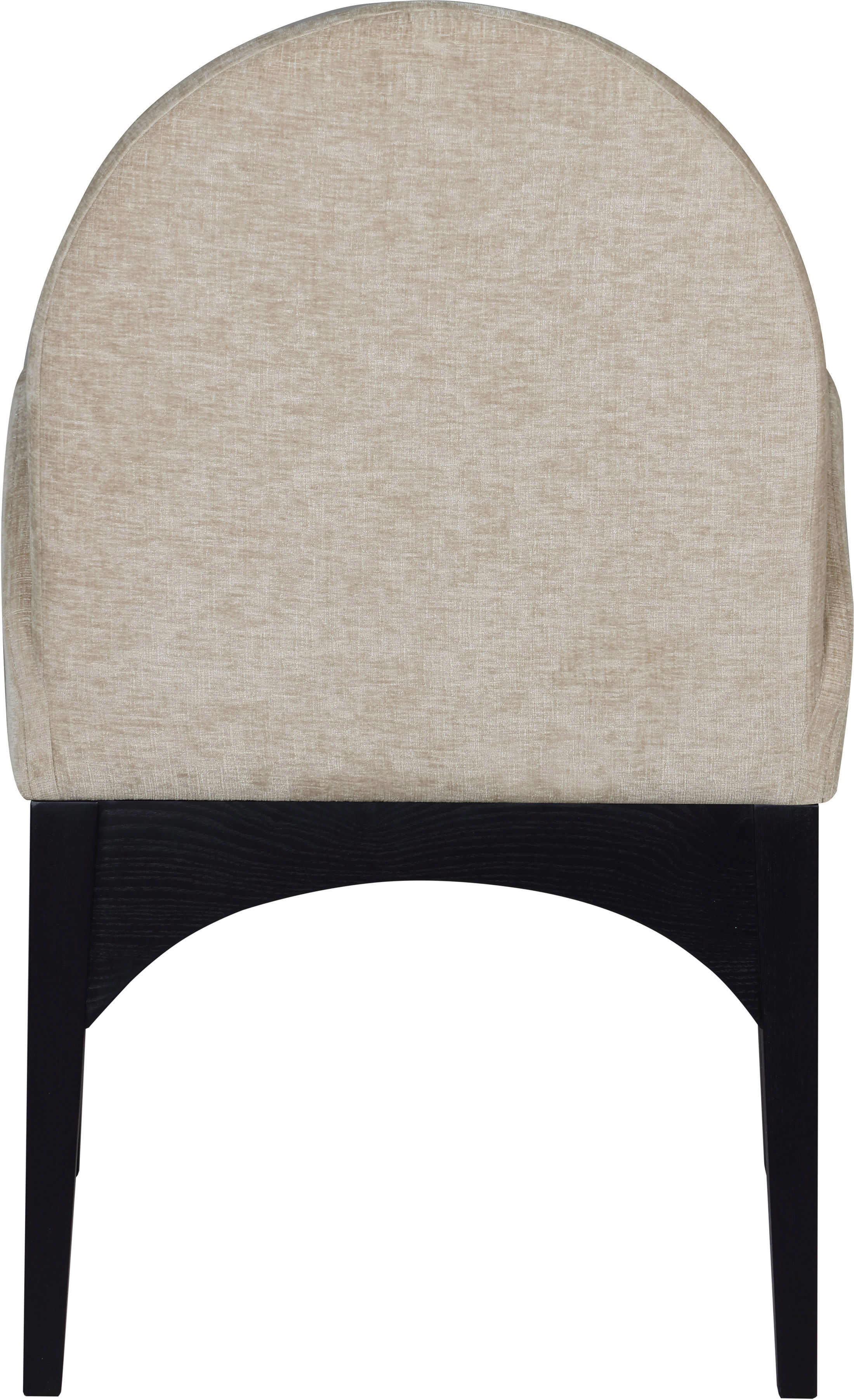 Waldorf - Chenille Dining Arm Chair With Black Legs - Beige