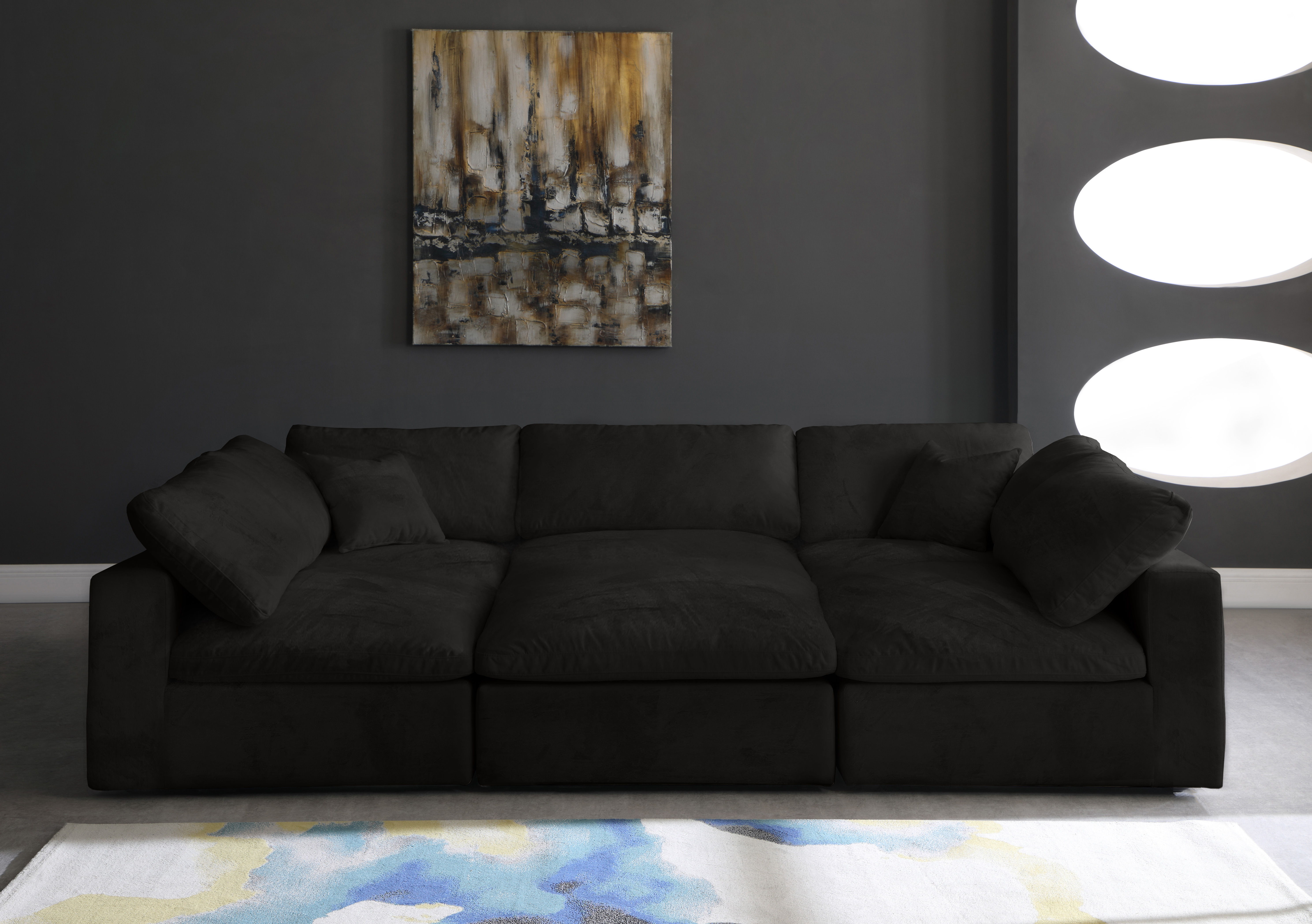 Cozy - 6 Piece Modular Sectional - Black