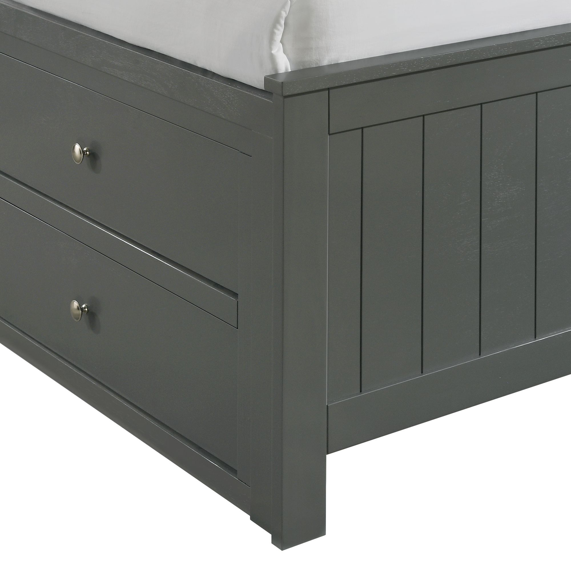 Sami - Twin Captains Bed - Gray