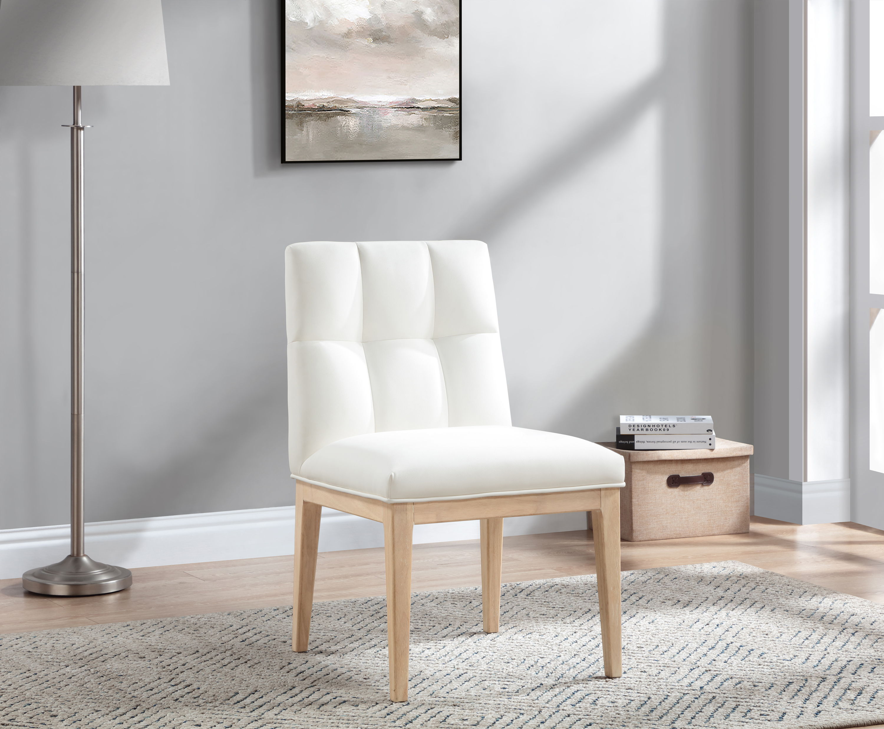 Adrian - Faux Leather Dining Side Chair (Set of 2) - Cream
