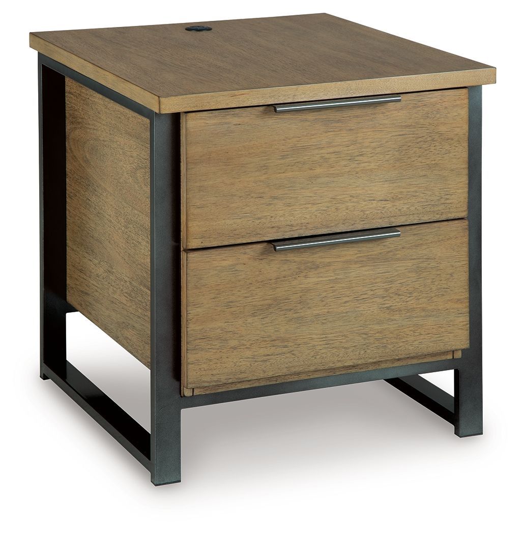 Montia - Rectangular End Table - Light Brown