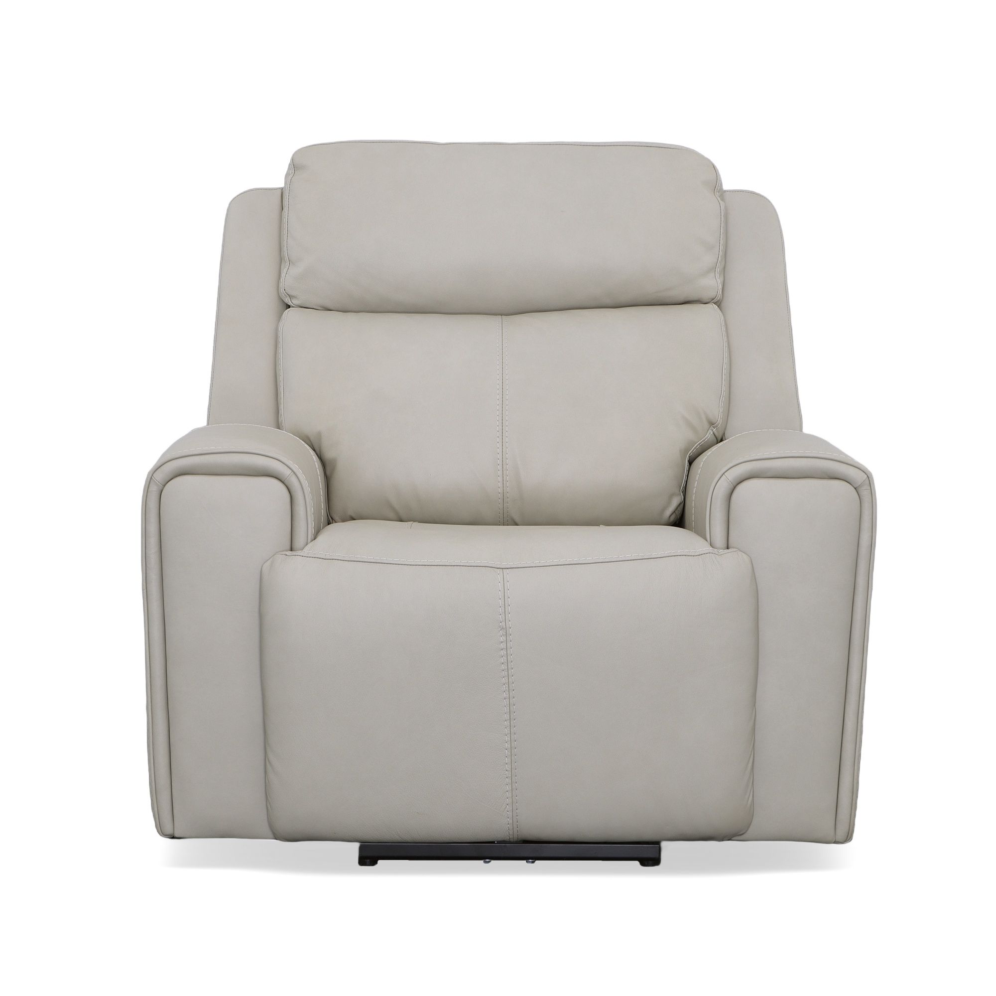Barnett - Power Recliner With Power Headrest & Lumbar - Timber, light gray, view 3