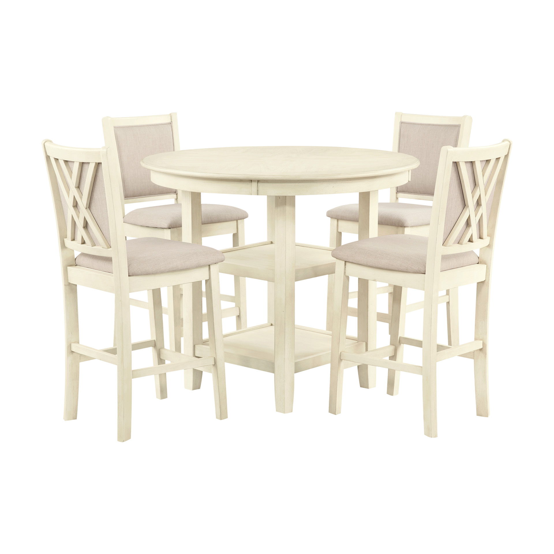 Amy - 5 Piece Counter Dining Set - Bisque