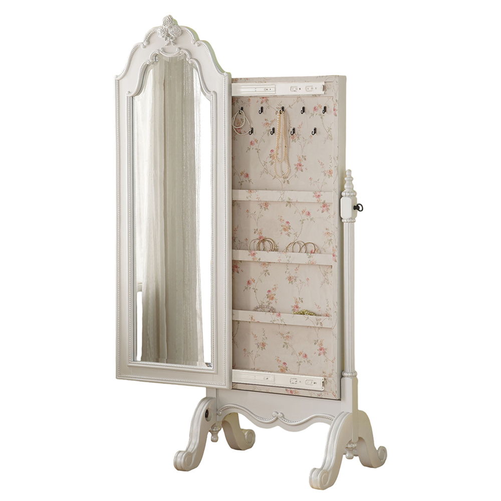 Edalene - Jewelry Armoire - Pearl White, white, view 2