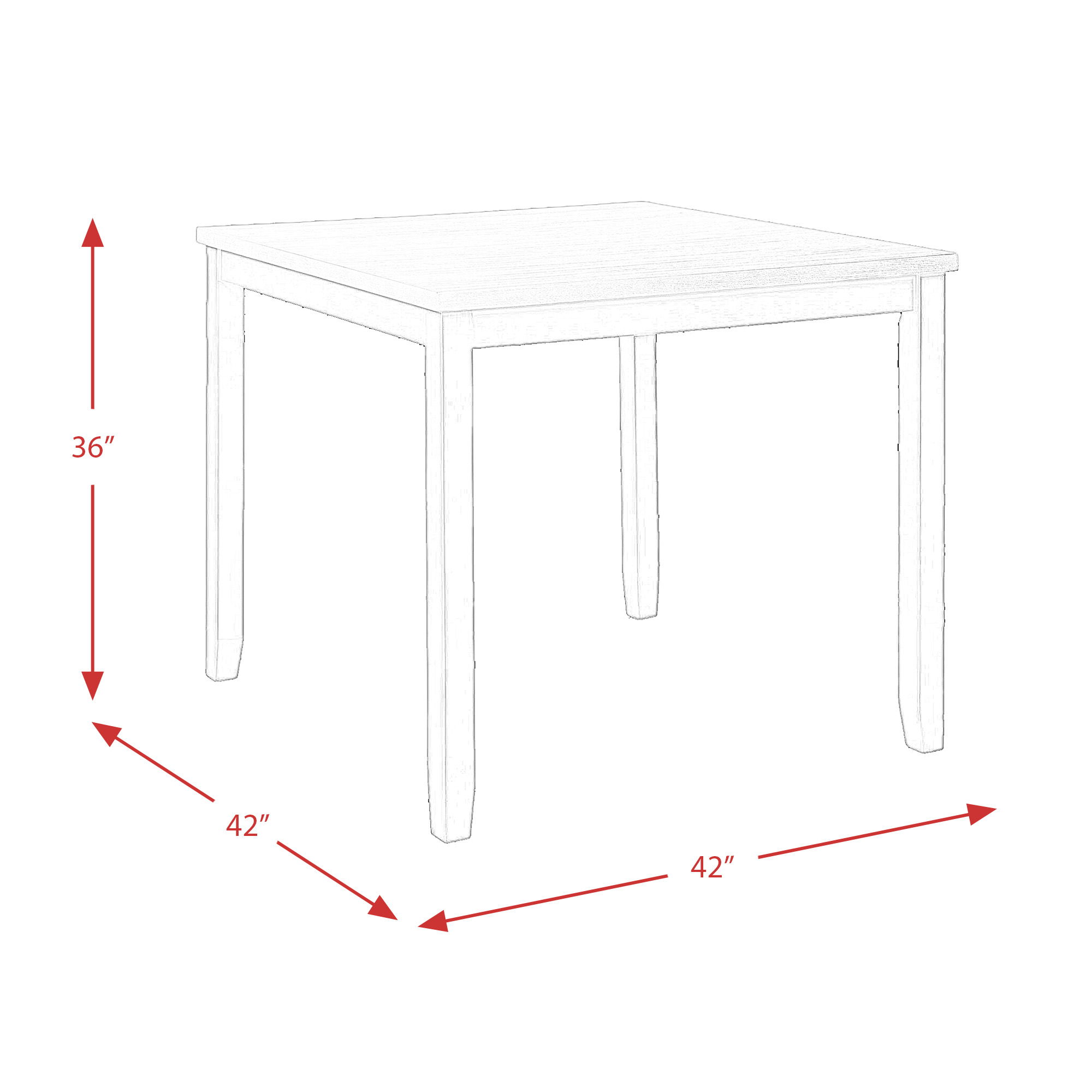 Martin - 5 Piece Counter Height Dining Set (Table And Four Chairs) - White/Brown